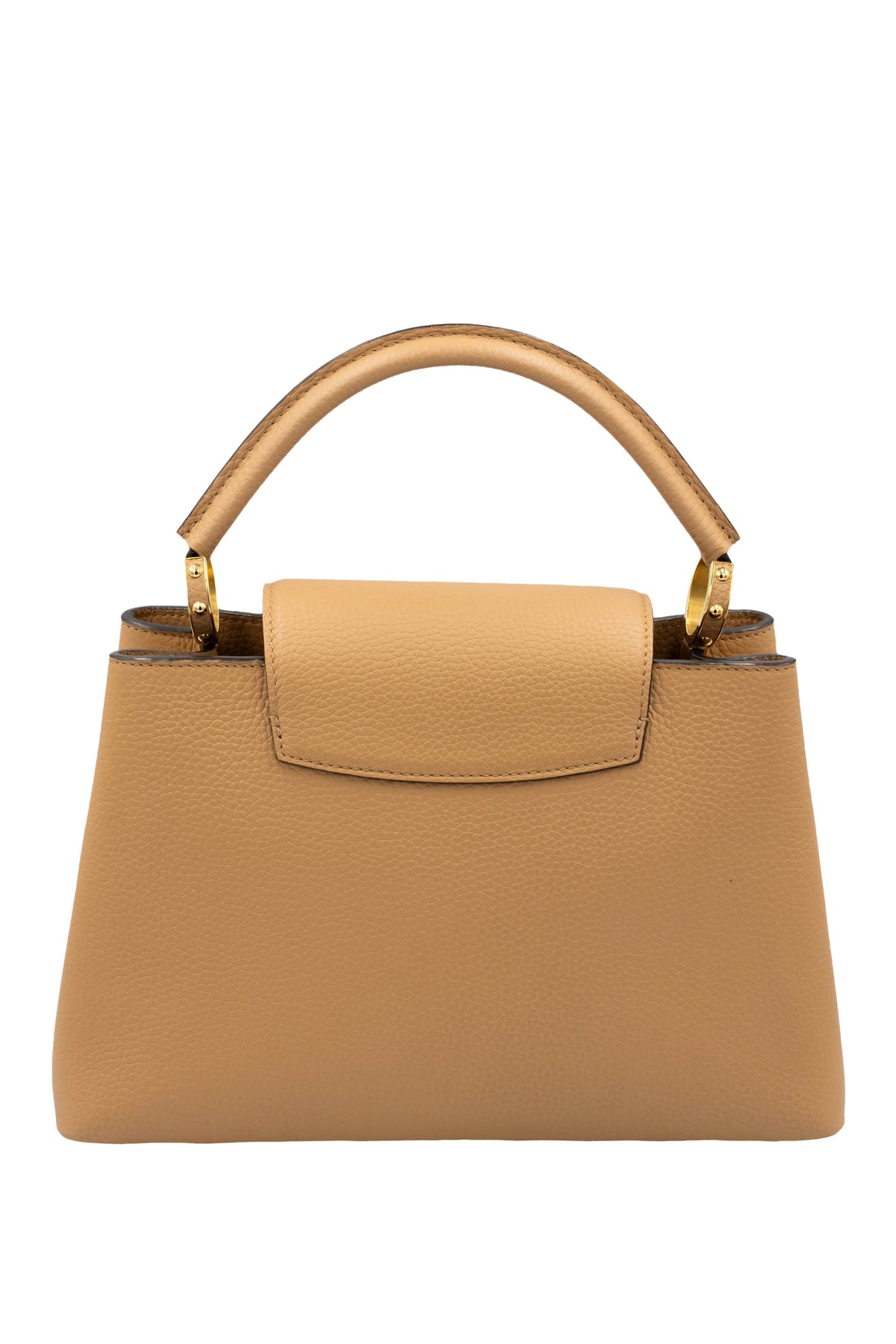 Louis Vuitton Beige Leather Capucines Top Handle Purse Size MM