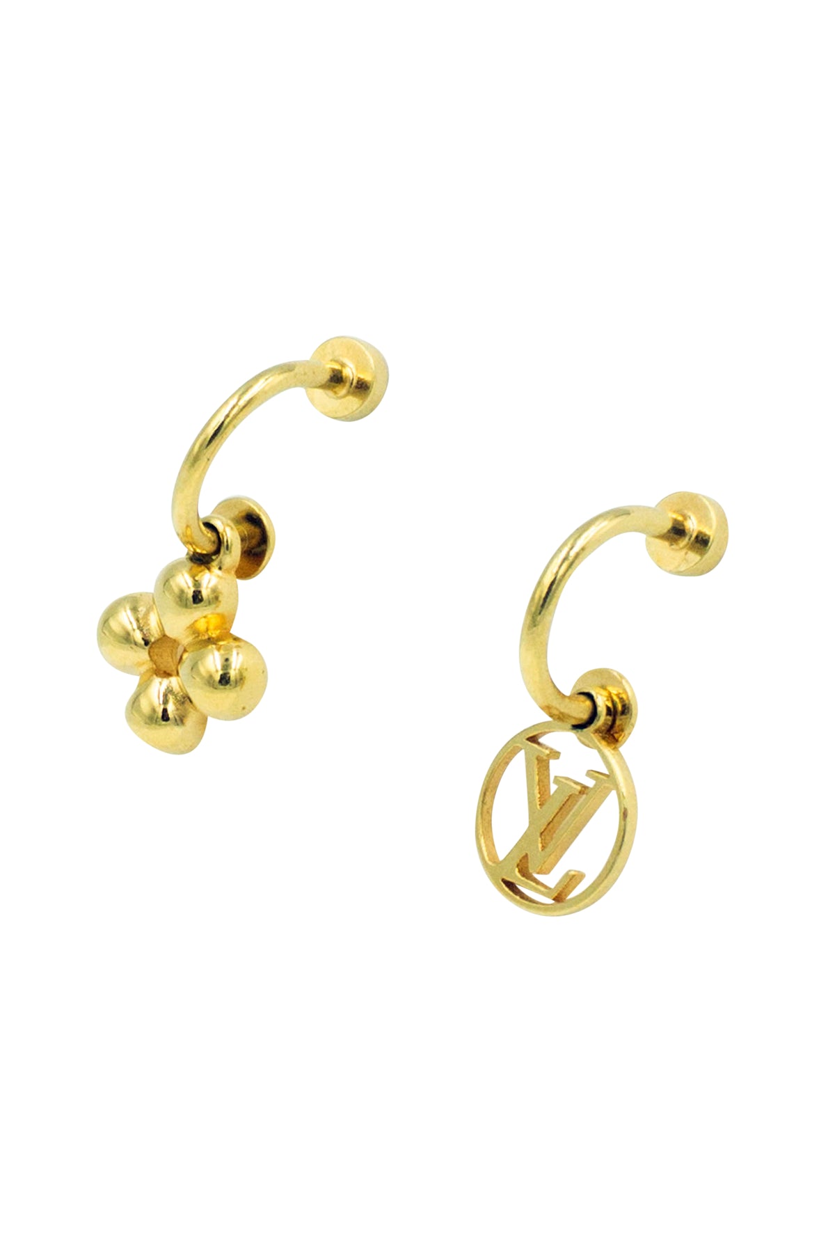 Louis Vuitton Blooming Monogram and Star Earrings 18k Gold