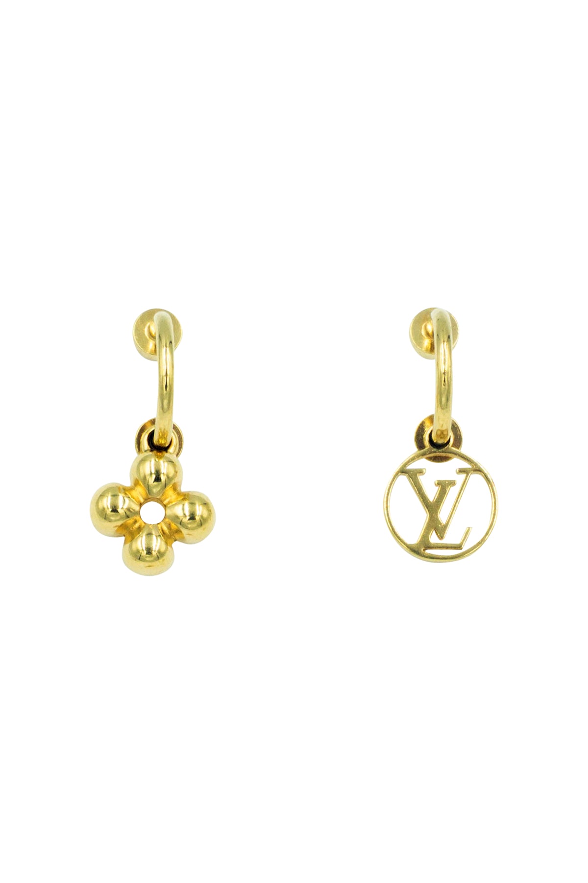 Louis Vuitton Blooming Monogram and Star Earrings 18k Gold
