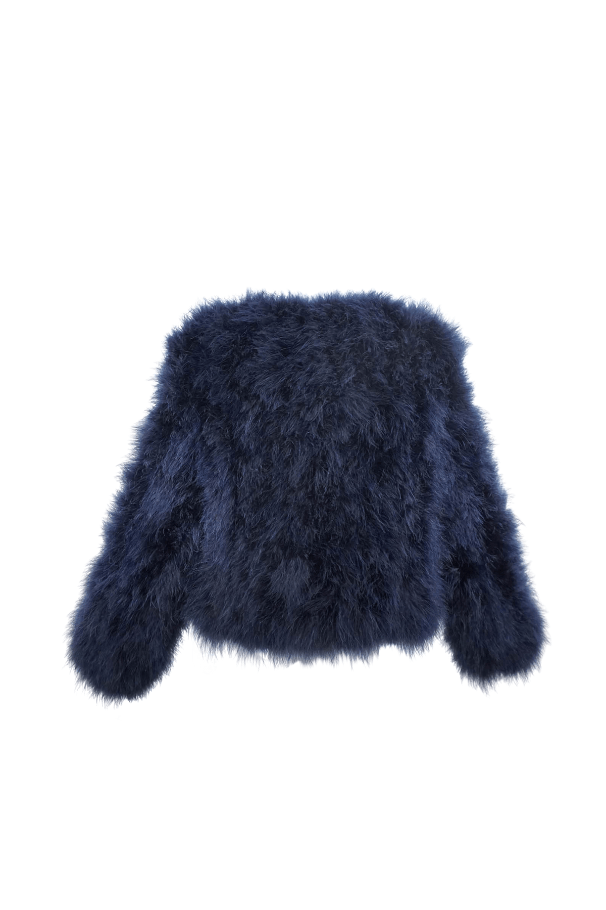 Milly Navy Maribou Feather Jacket