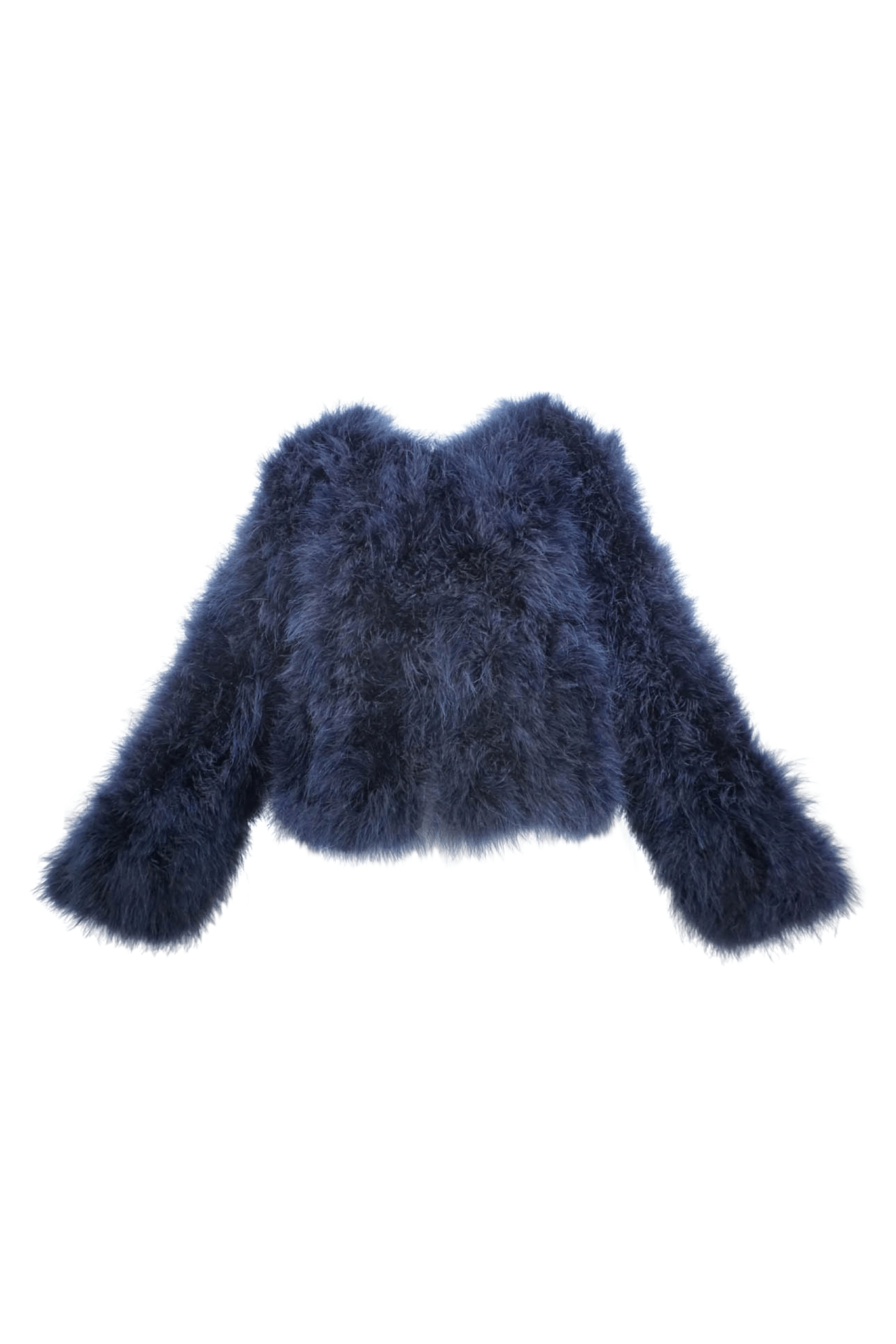 Milly Navy Maribou Feather Jacket - Foxy Couture Carmel
