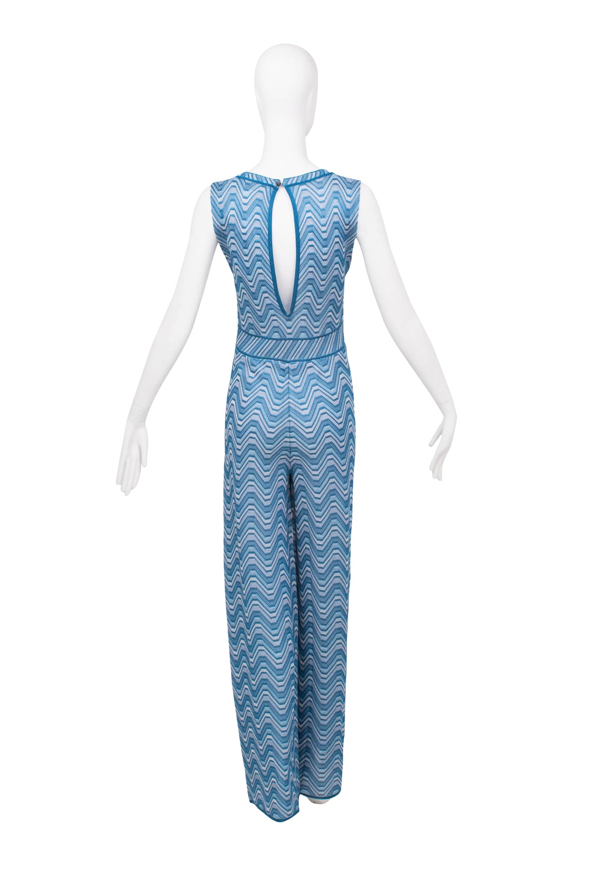 Missoni Blue and Silver Zig Zag Pattern Jumpsuit Size Small