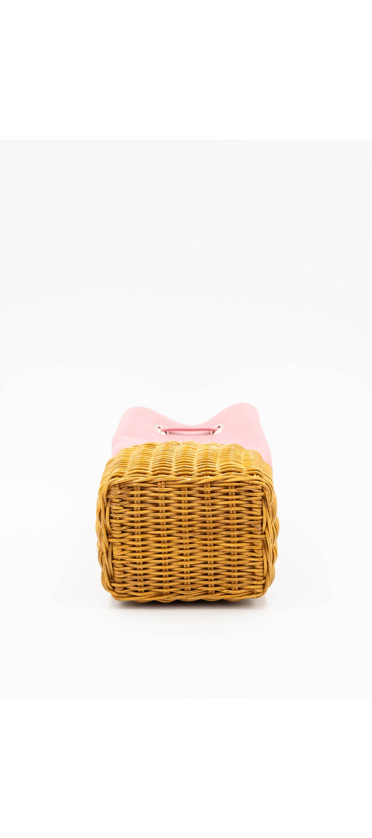 Miu Miu Pink leather and Wicker Crossbody Purse XS