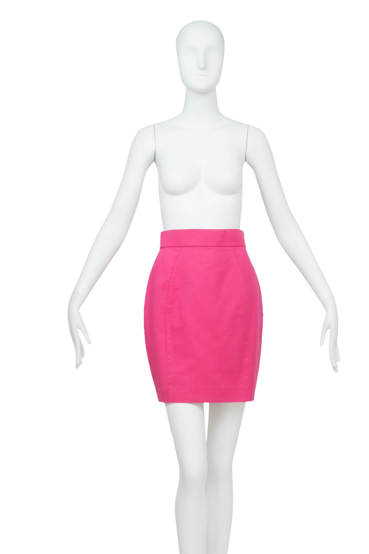 Thierry Mugler Hot Pink Skirt and Suit Jacket with Chain Accents Size 38