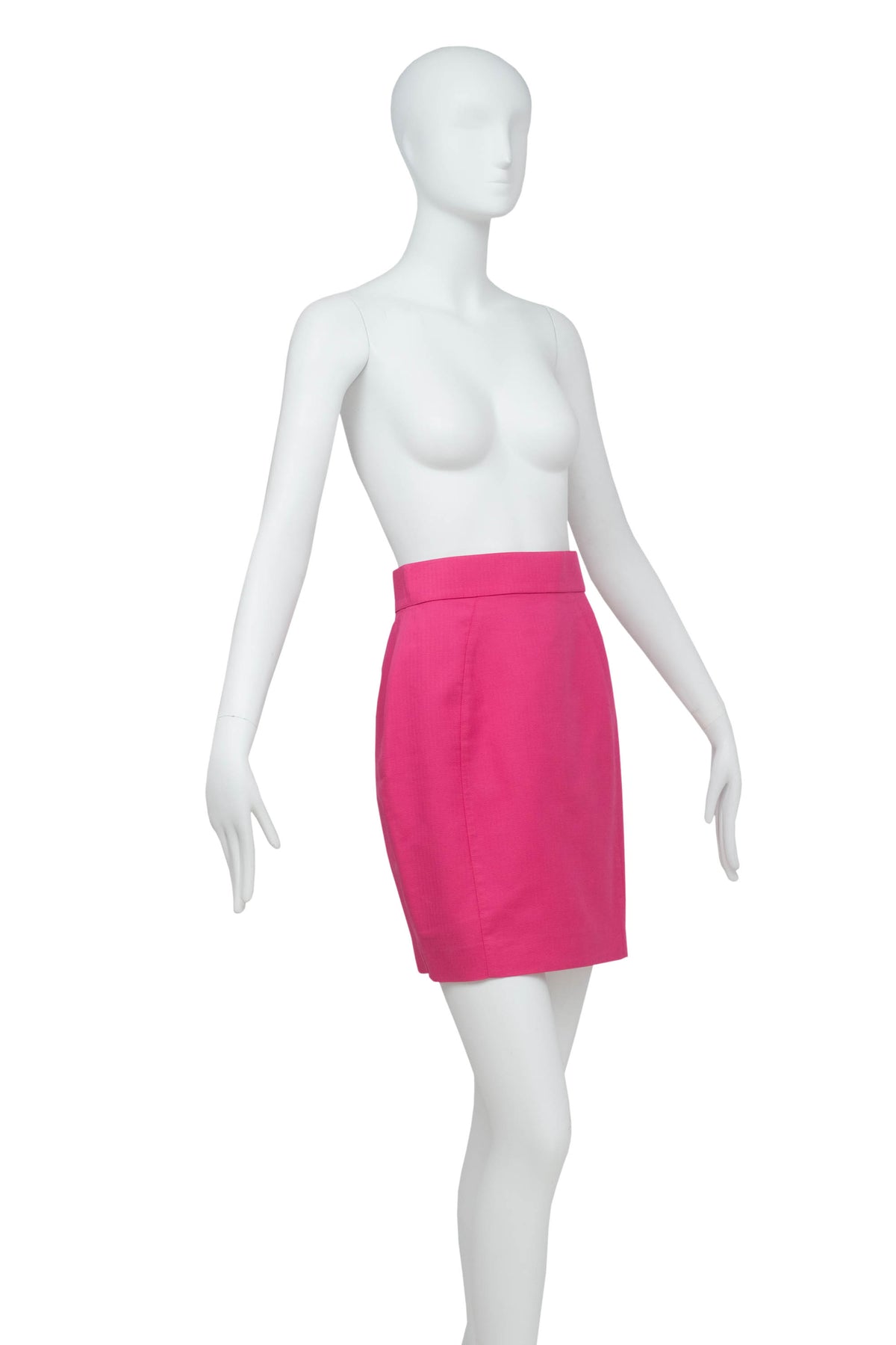 Thierry Mugler Hot Pink Skirt and Suit Jacket with Chain Accents Size 38