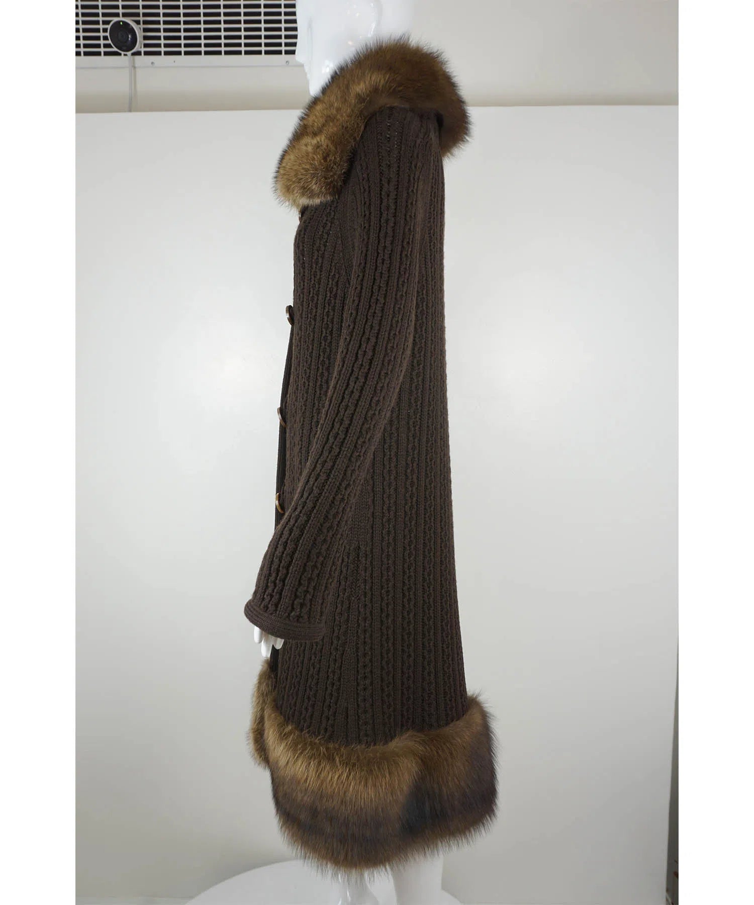 Oscar de la Renta 2007 Cable Knit Fur Cardigan - Foxy Couture Carmel