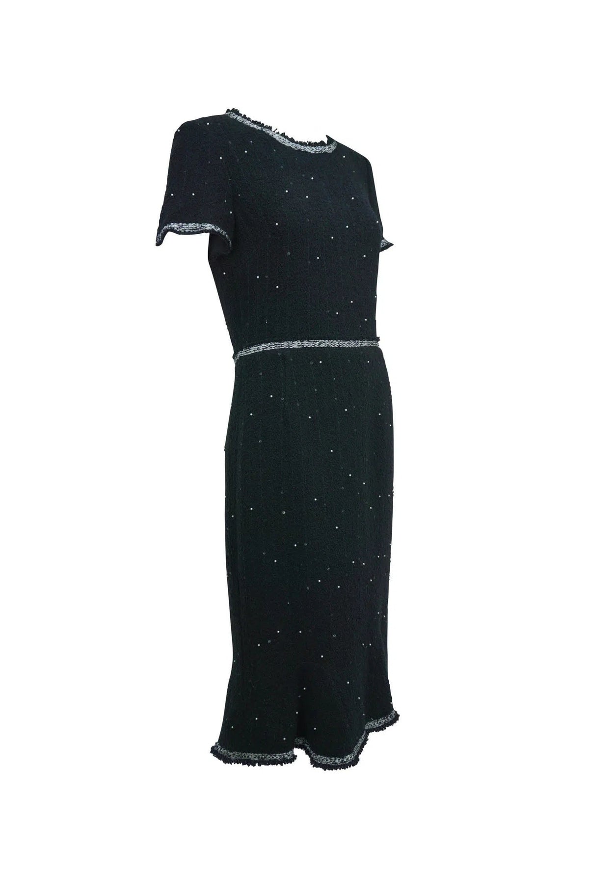 Oscar de la Renta Black Pearl and Sequins Embellished Cocktail Dress Sz 6