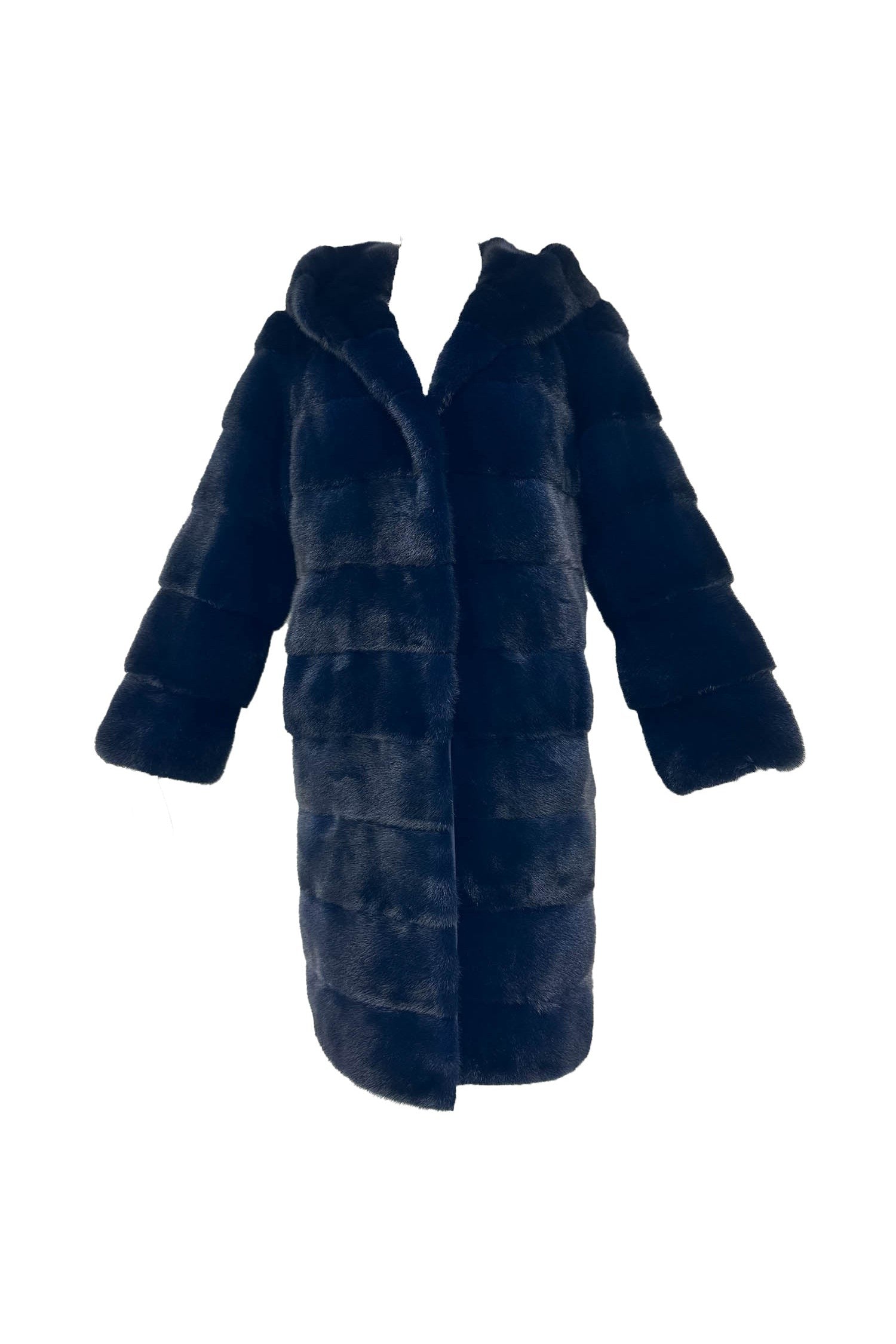 Pologeorgis French Navy Reversible Mink Fur Coat - Foxy Couture Carmel