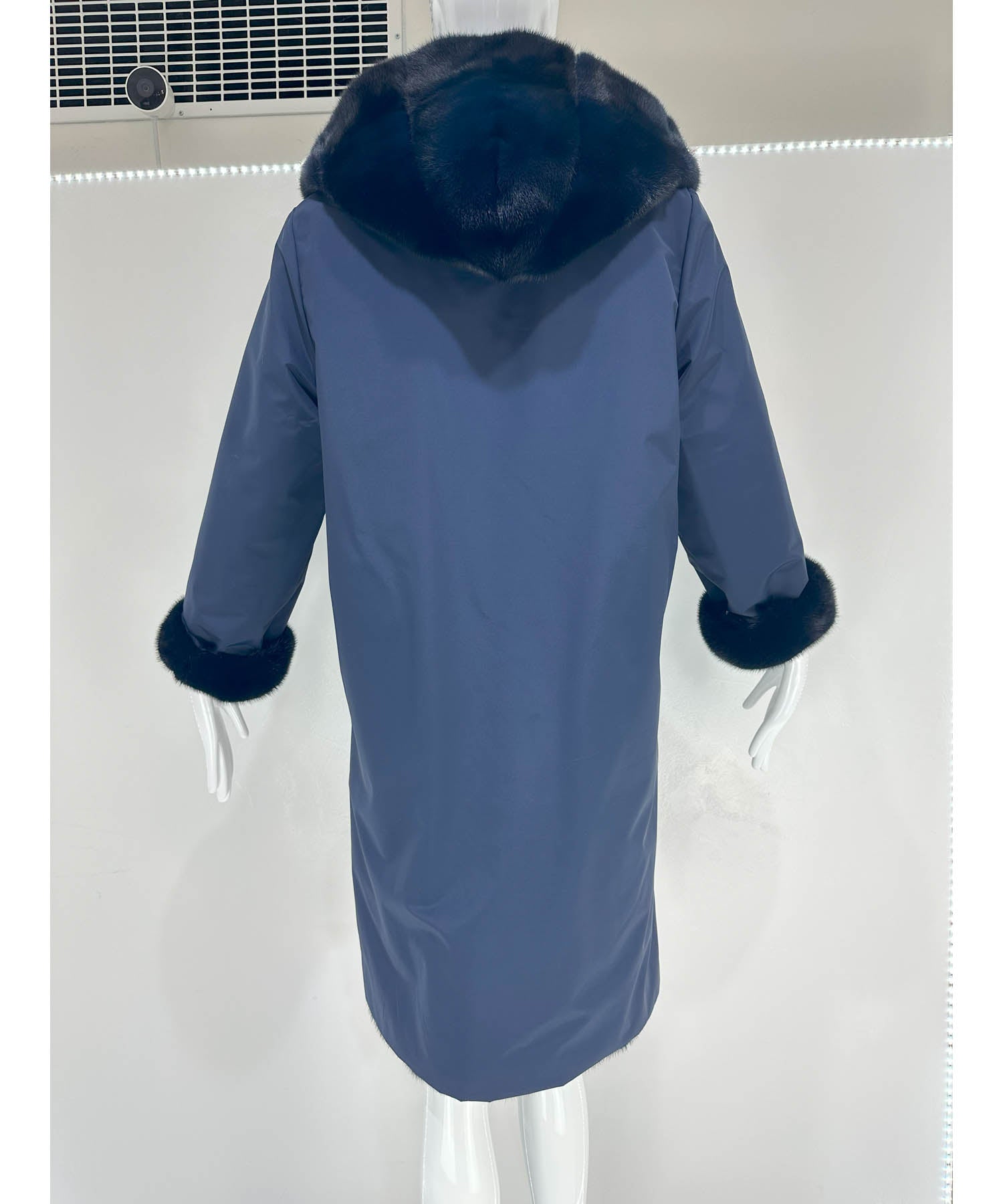 Pologeorgis French Navy Reversible Mink Fur Coat