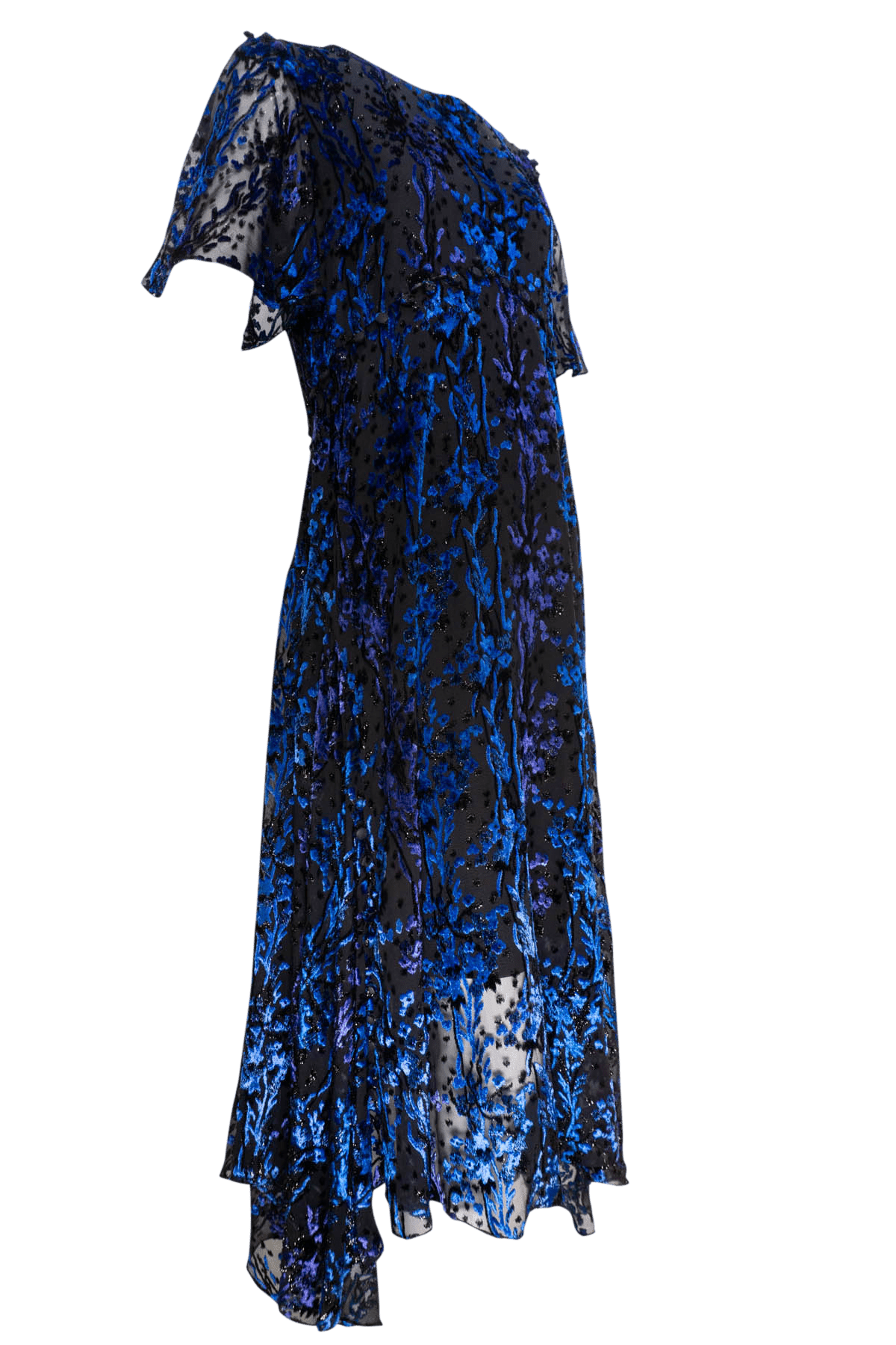 Prabal Gurung Burnout Velvet Midi Button Detail Dress Size 6 - Foxy Couture Carmel