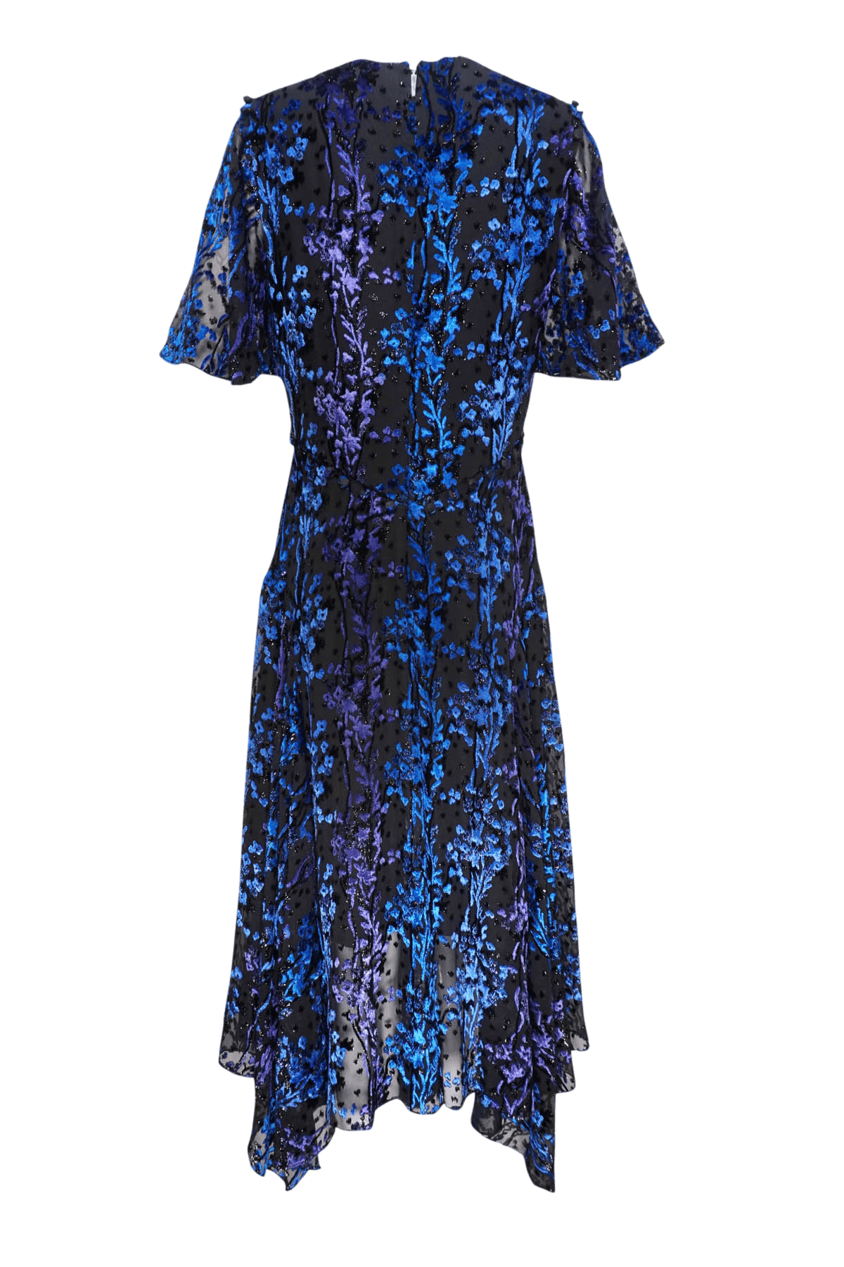 Prabal Gurung Burnout Velvet Midi Button Detail Dress Size 6