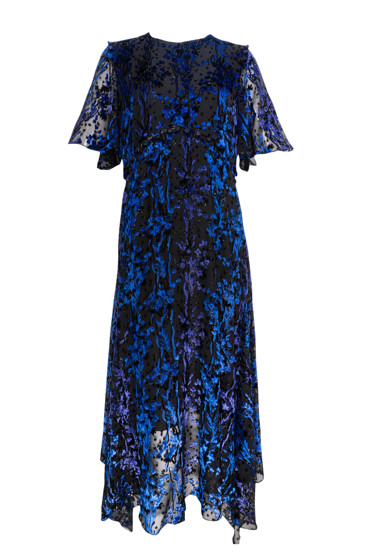Prabal Gurung Burnout Velvet Midi Button Detail Dress Size 6 Prabal Gurung Burnout Velvet Midi Button Detail Dress Size 6