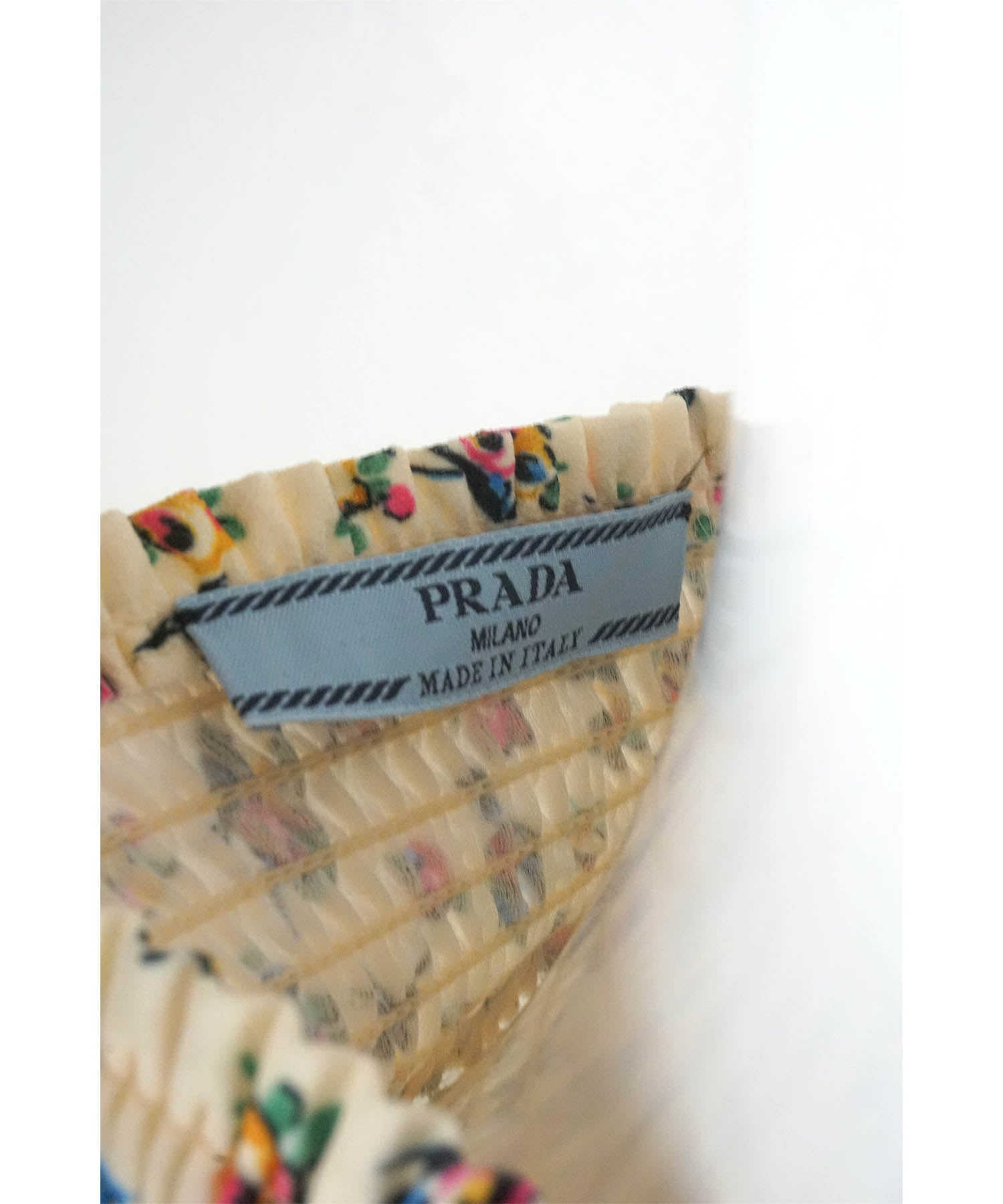 Prada Bird & Floral Print Pleated Skirt Size 40
