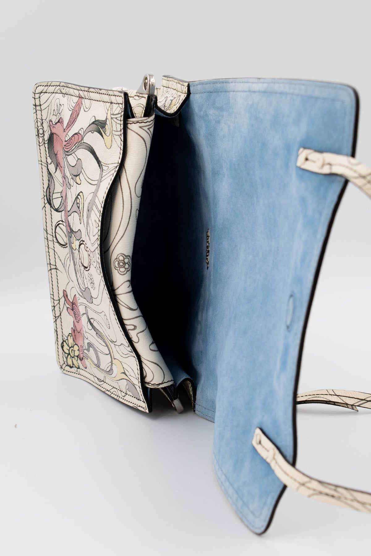 Prada x James Jean Etiquette Bunny Print Cream Purse 2018 Size M