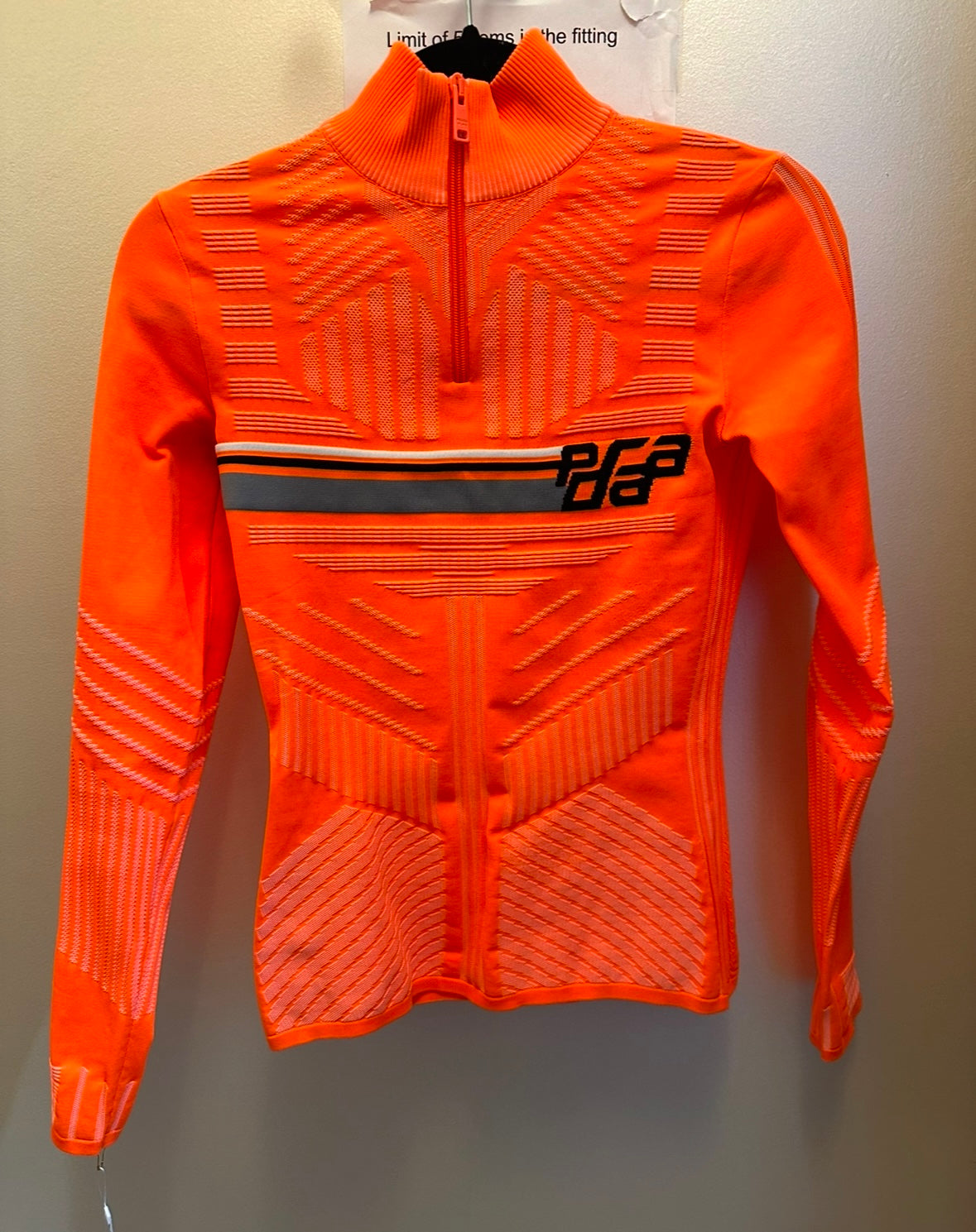 Reserved for Sienna: Prada Orange Half-Zip Sport Sweater With Tech Pattern