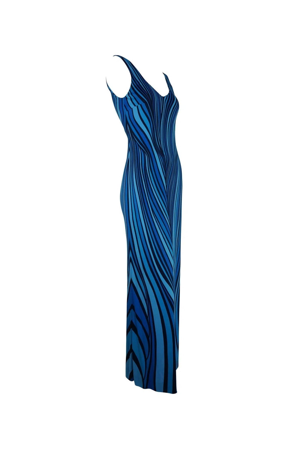 Roberta di Camerino 1970s Blue Swirl Dress