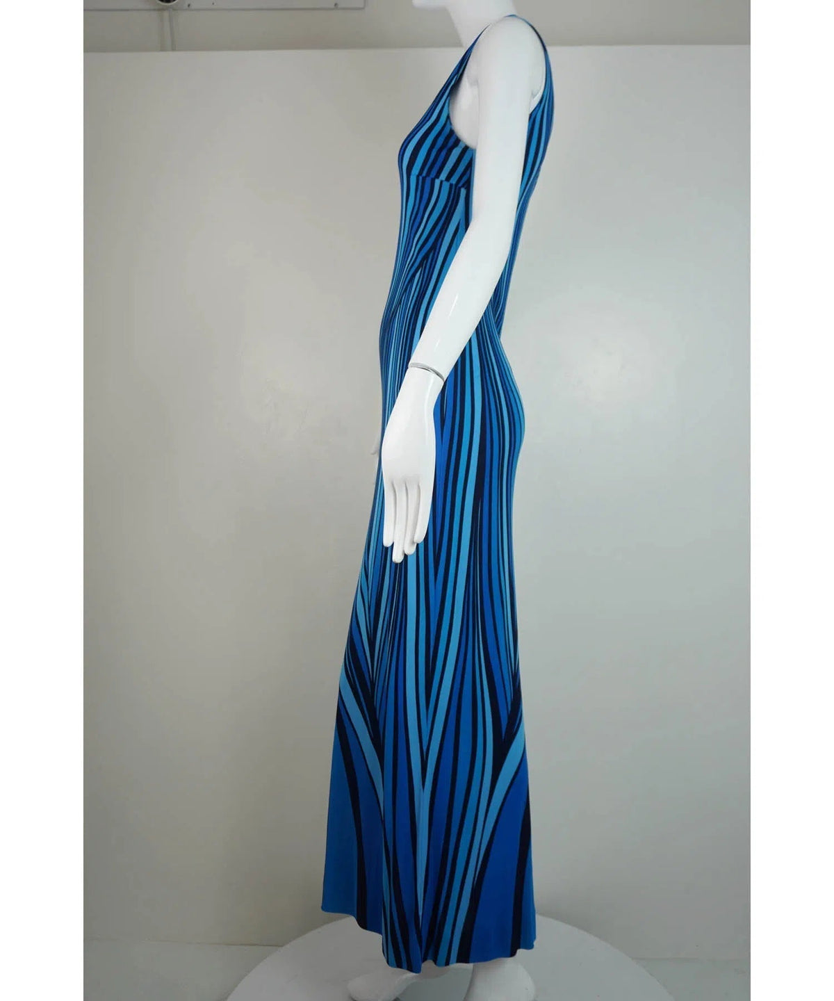 Roberta di Camerino 1970s Blue Swirl Dress