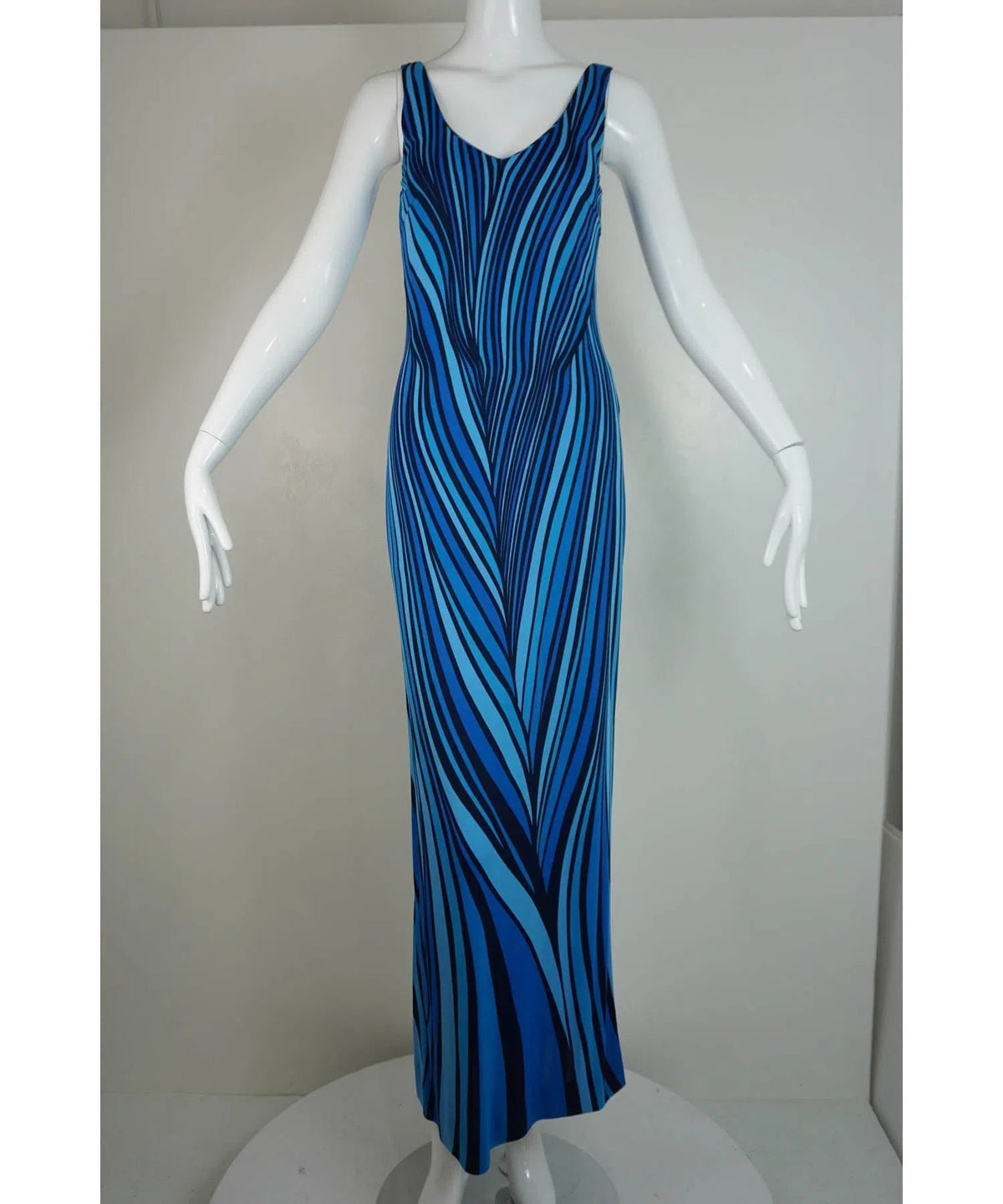 Roberta di Camerino 1970s Blue Swirl Dress