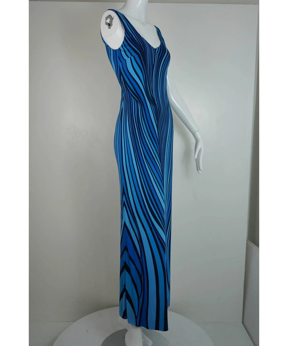 Roberta di Camerino 1970s Blue Swirl Dress