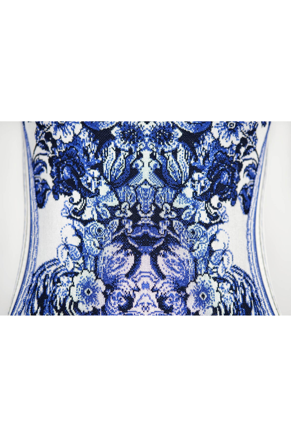 Roberto Cavalli Blue and White Fine China Print Dress 40/4