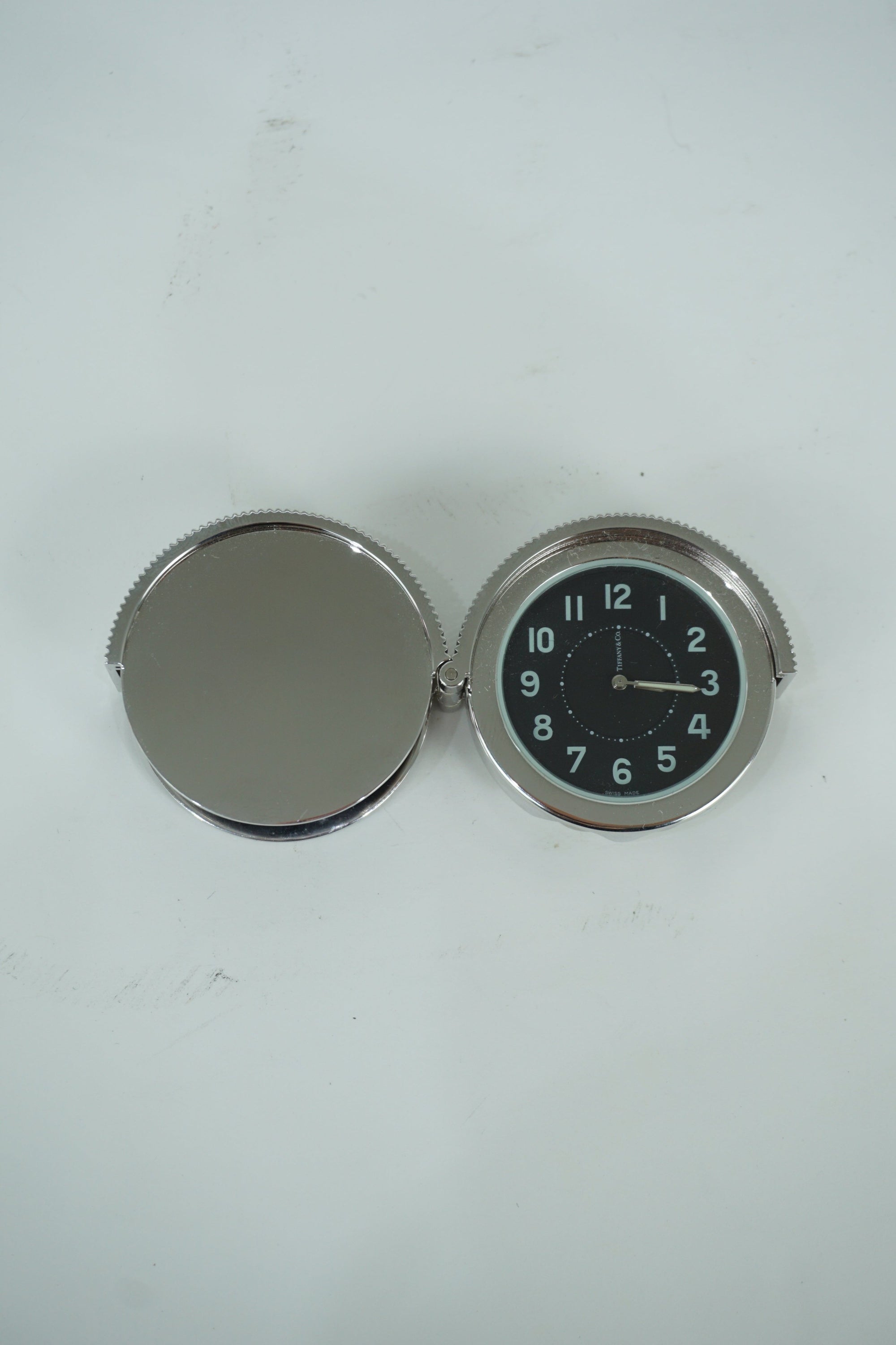 Tiffany & Co. Sterling Silver Small Travel Clock NIB