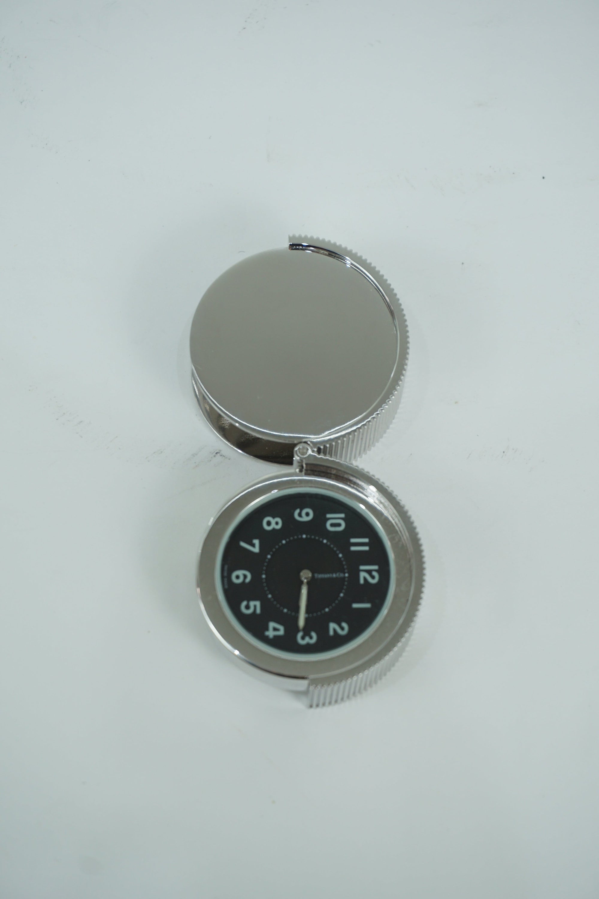 Tiffany & Co. Sterling Silver Small Travel Clock NIB