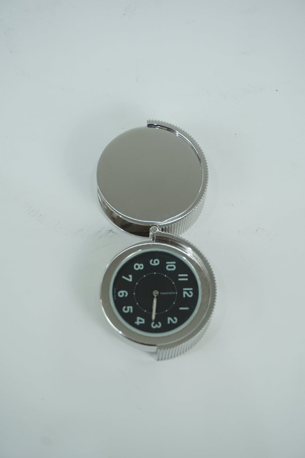 Tiffany &amp; Co. Sterling Silver Small Travel Clock NIB