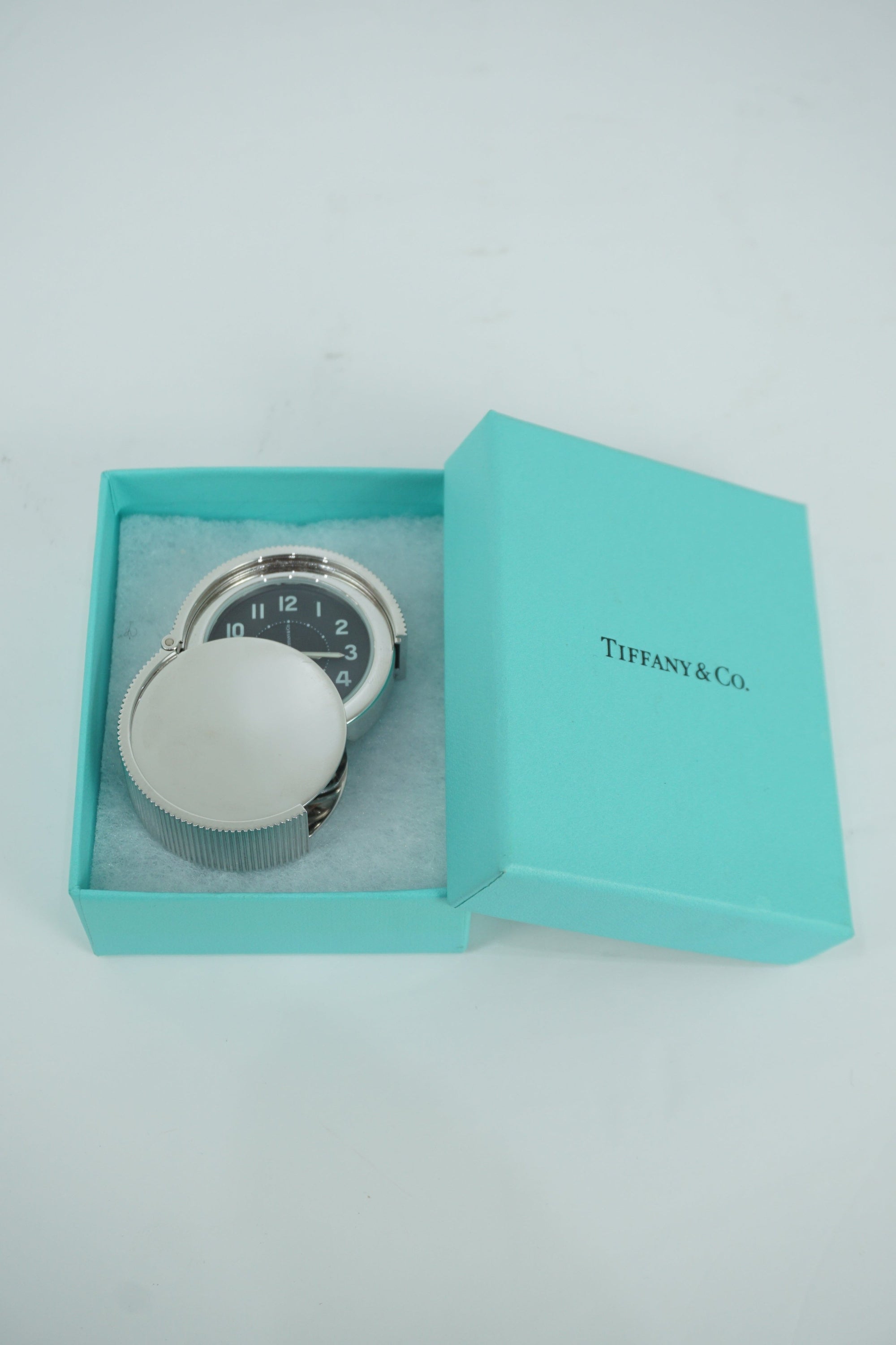 Tiffany & Co. Sterling Silver Small Travel Clock NIB