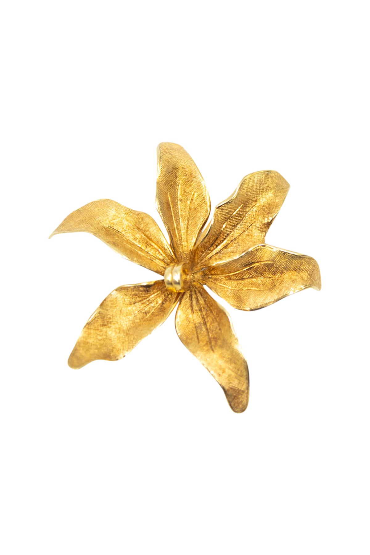 Tiffany & Co. 14k Gold Etched Flower Brooch