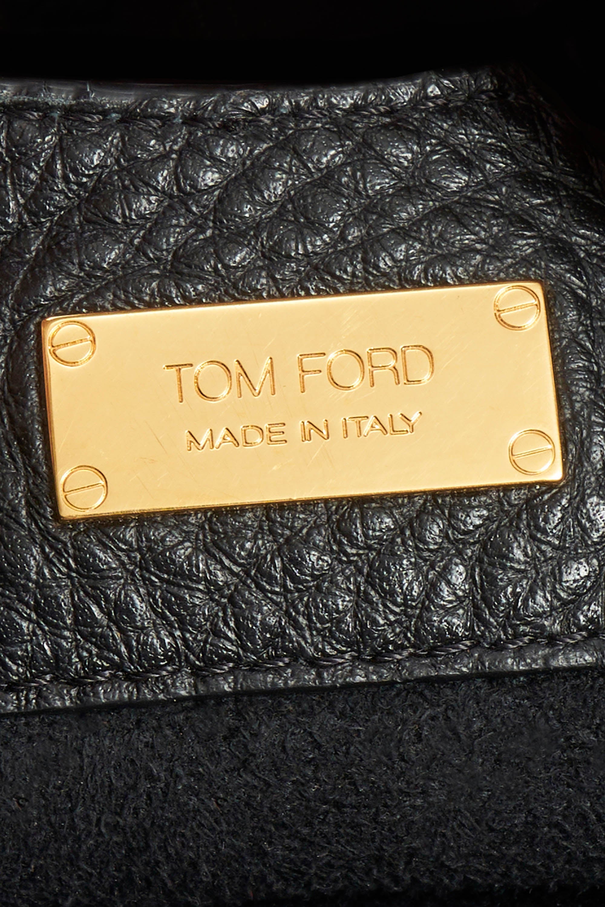 Tom Ford Black Alix Fold Over Zipper Tote