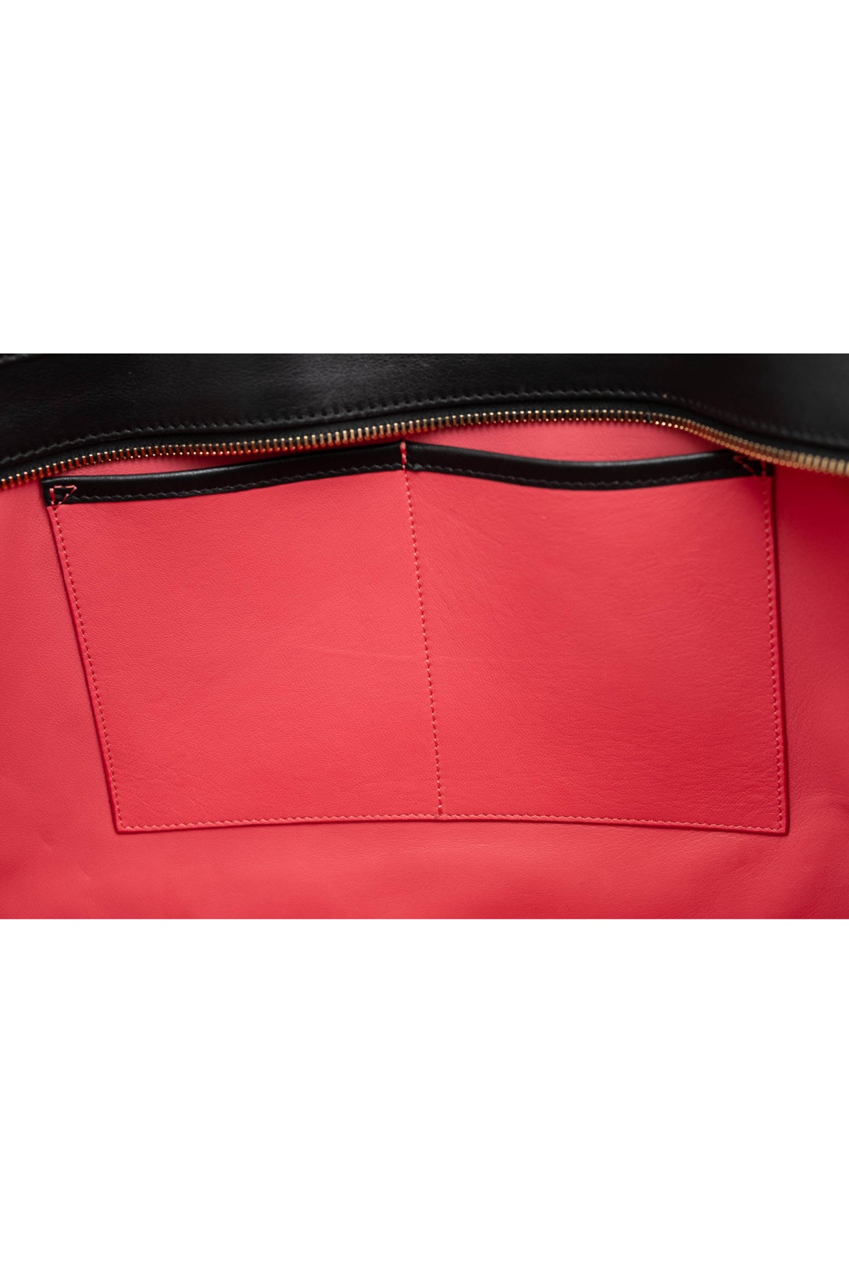 Valentino Pink and Red Black Scallop Edge Tote