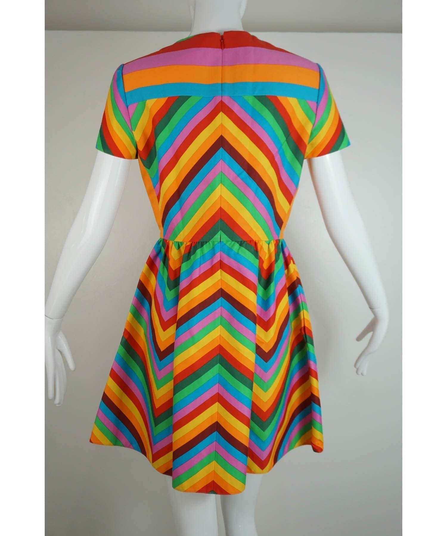 Valentino 1973 Archival Print Rainbow Dress 2015 - Foxy Couture Carmel Valentino 1973 Archival Print Rainbow Dress 2015 - Foxy Couture Carmel