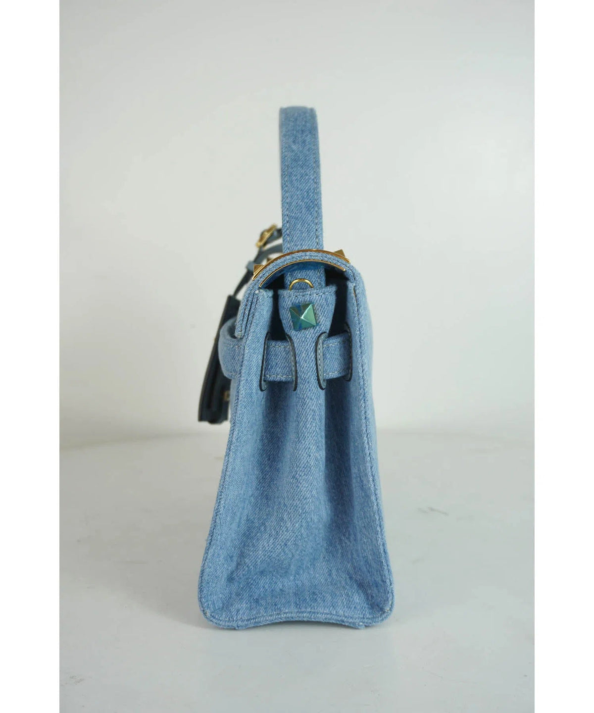 Valentino Denim Butterfly Top Handle Purse