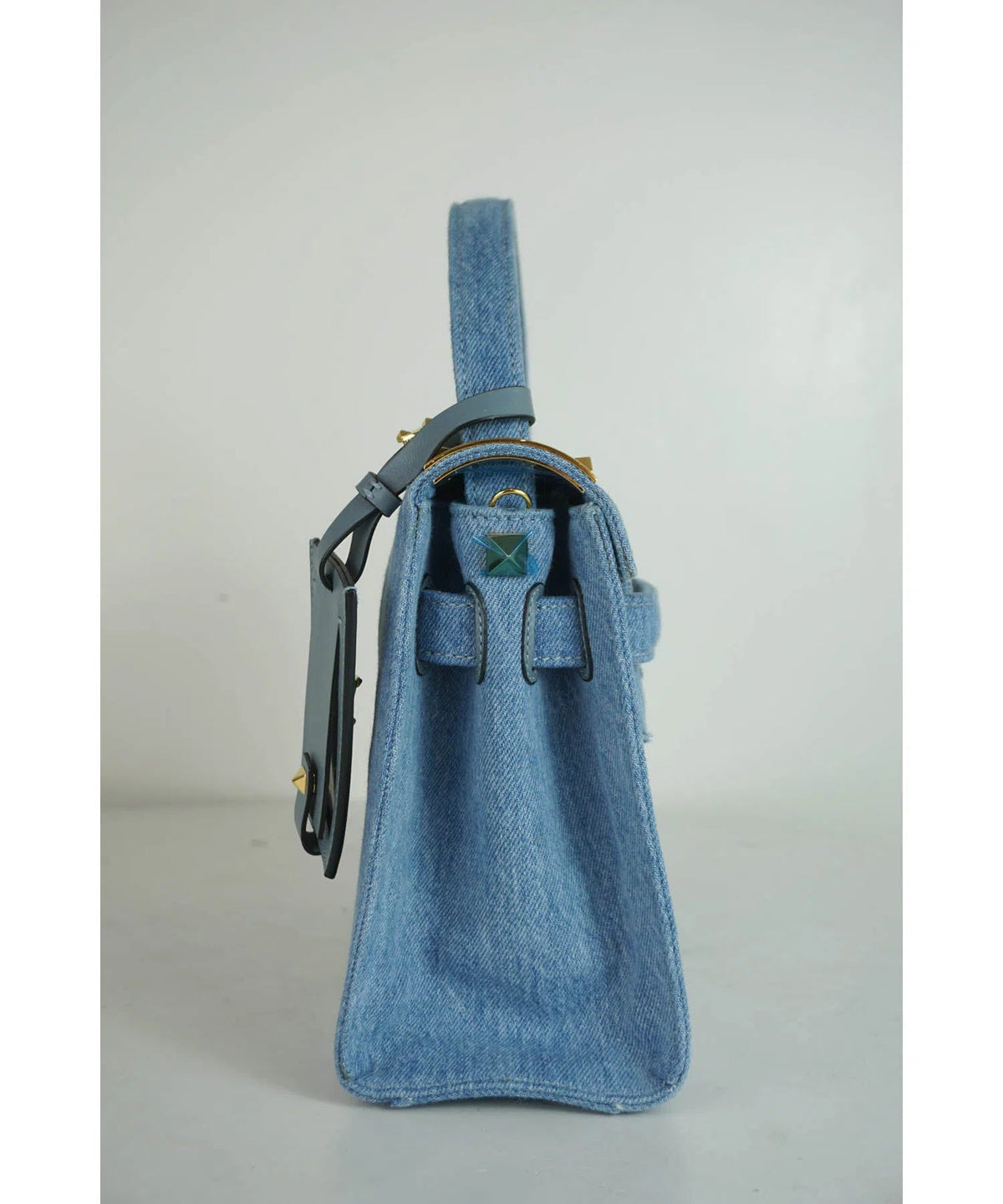 Valentino Denim Butterfly Top Handle Purse