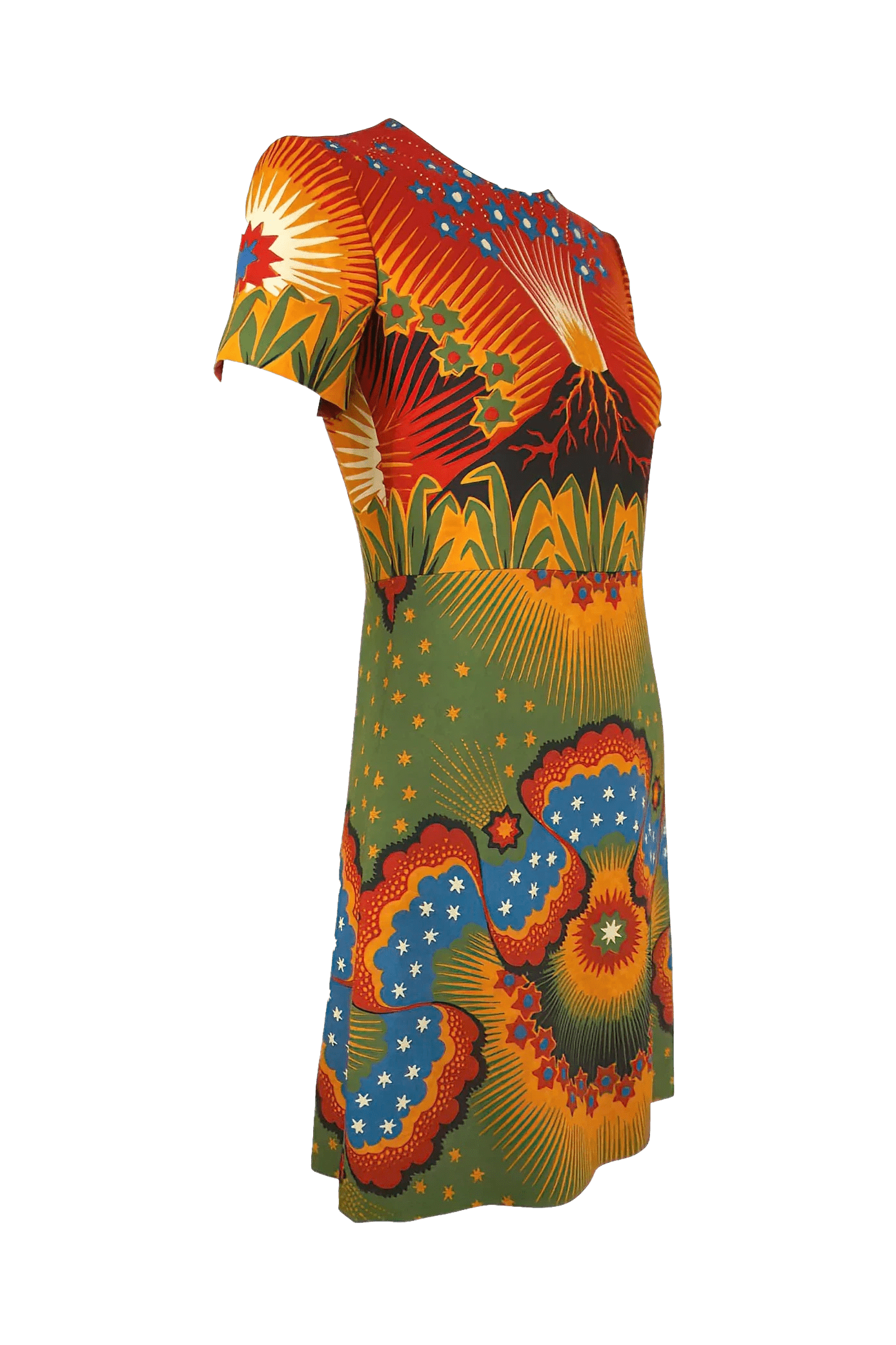 Valentino Enchanted Wonderland Volcano Multi-Print Runway Dress