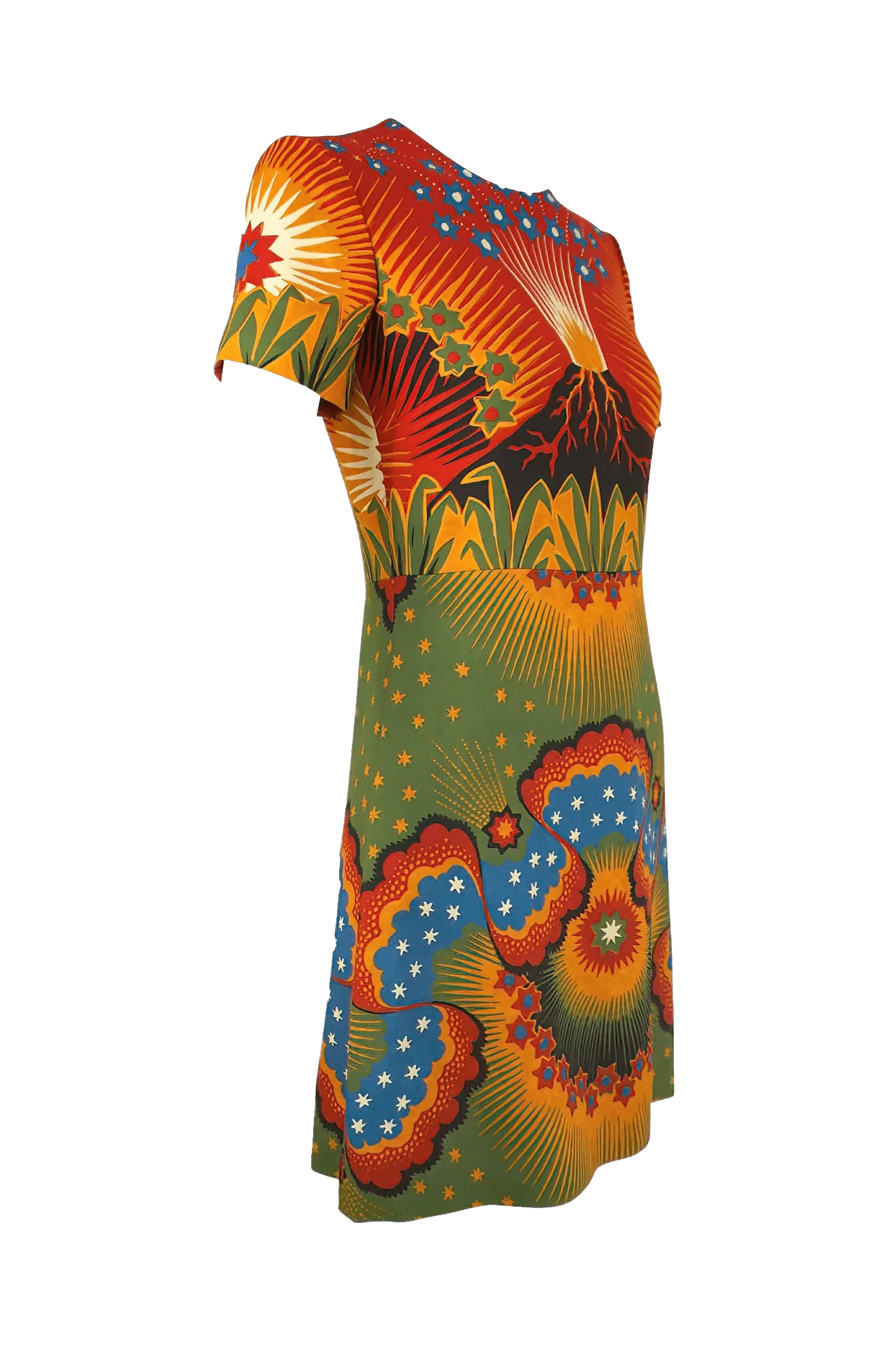 Valentino Enchanted Wonderland Volcano Multi-Print Runway Dress Valentino Enchanted Wonderland Volcano Multi-Print Runway Dress