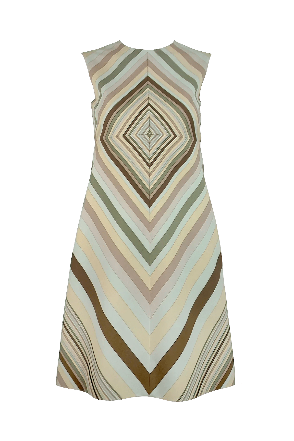Valentino Native 1970's Reissue Archival Print Sleeveless Dress X-Small - Foxy Couture Carmel