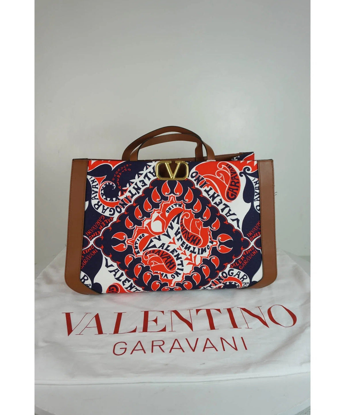 Valentino Print V-Logo Tote Bag