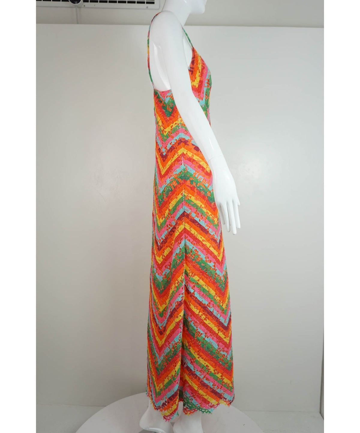 Valentino Rainbow Lace Maxi Dress 48/12