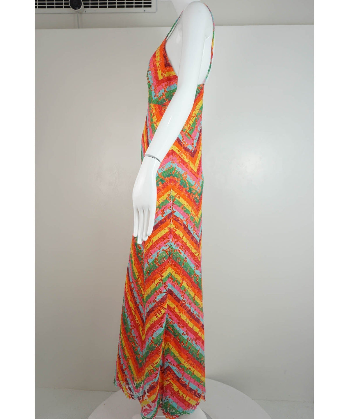 Valentino Rainbow Lace Maxi Dress 48/12