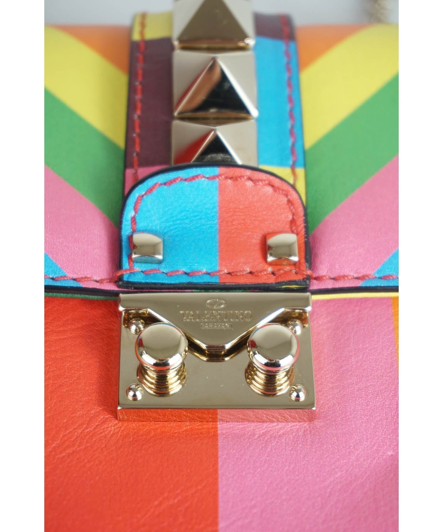 Valentino Rainbow Rockstud Glam Lock Bag 2015