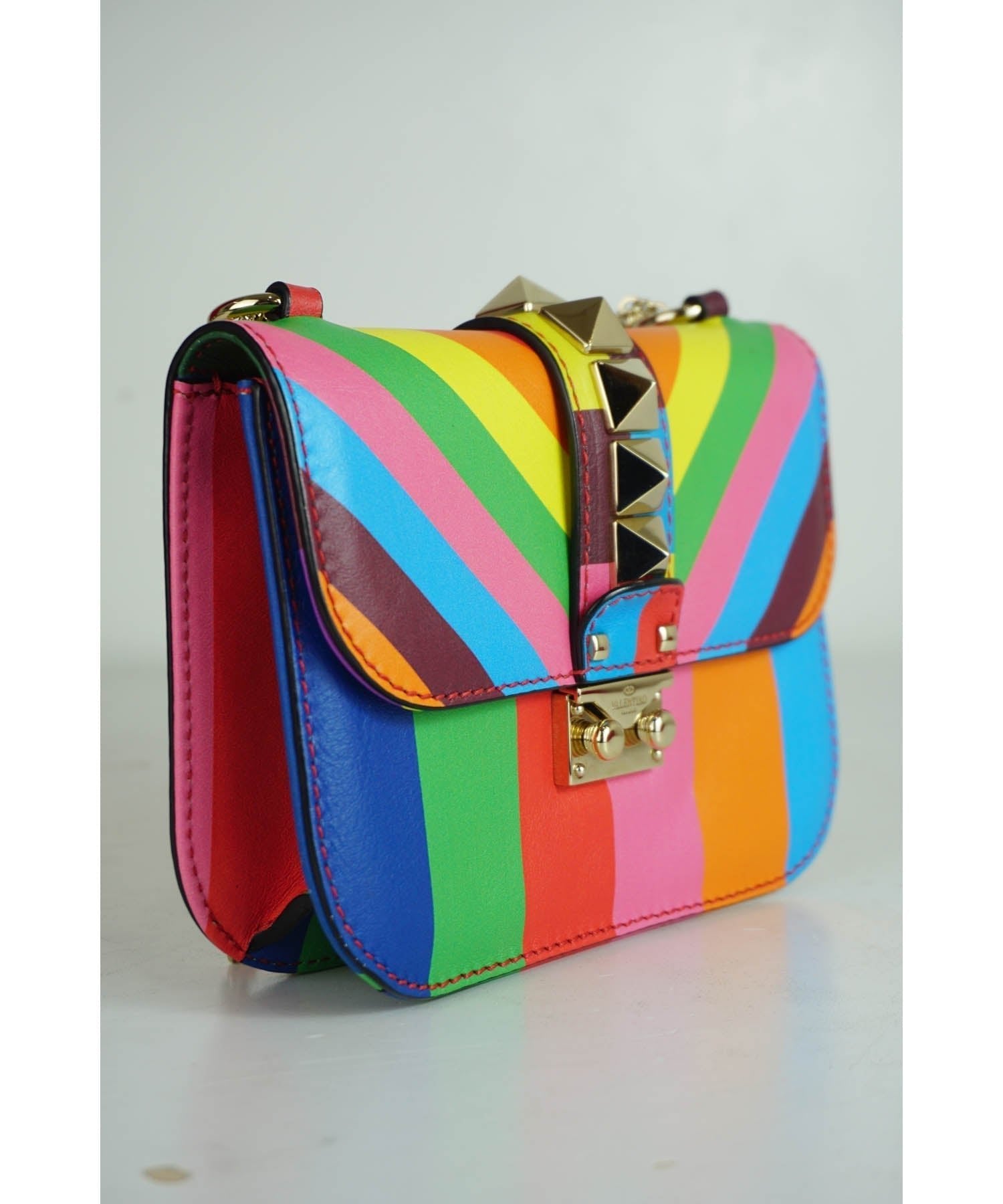 Valentino Rainbow Rockstud Glam Lock Bag 2015