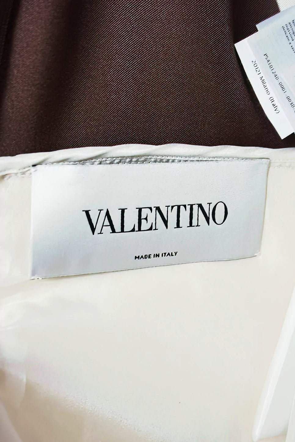 Valentino Typography Print Shirt Dress Brown and Cream