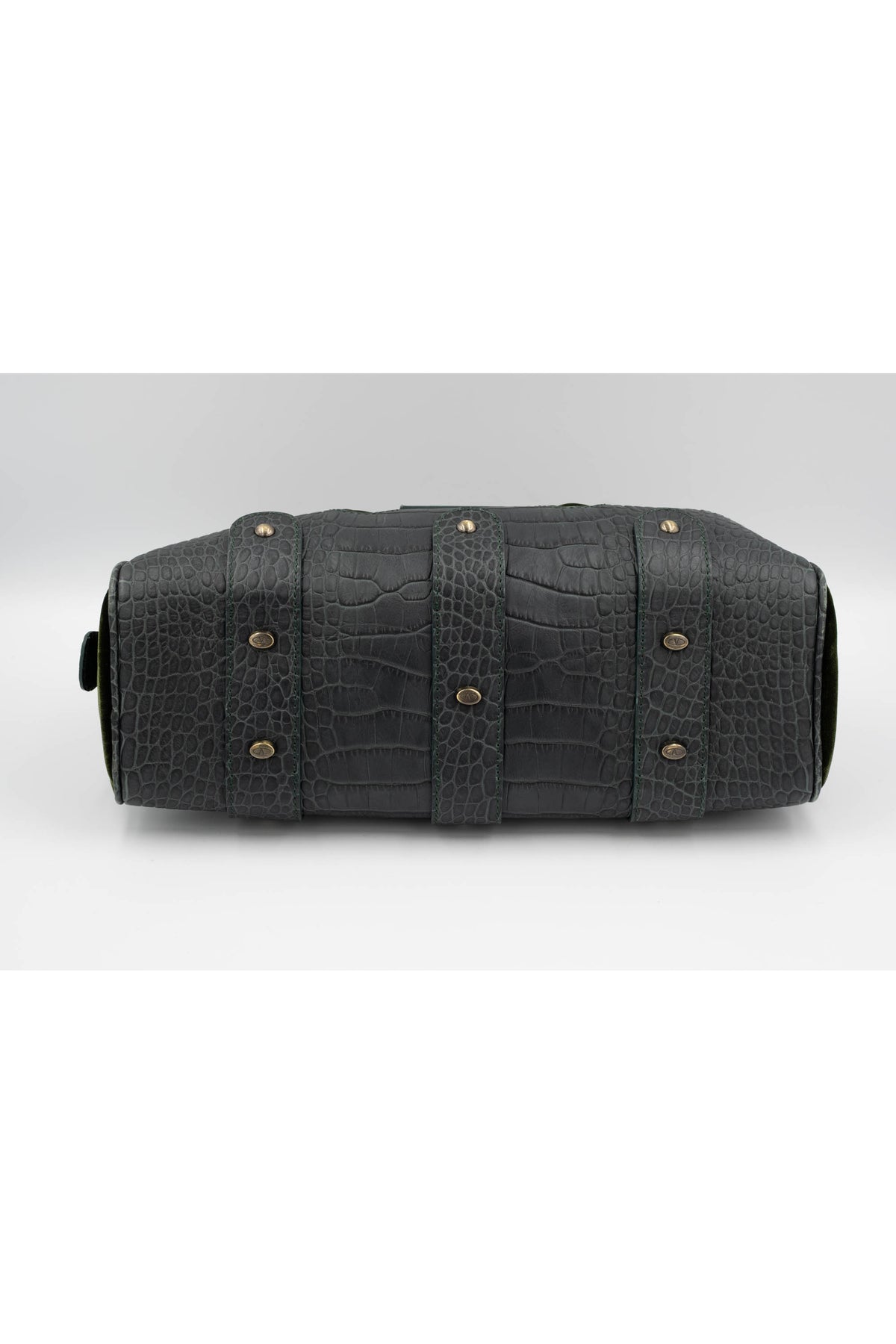 Valentino Green Leather and Velvet Purse Crystal V Logo 2009-10