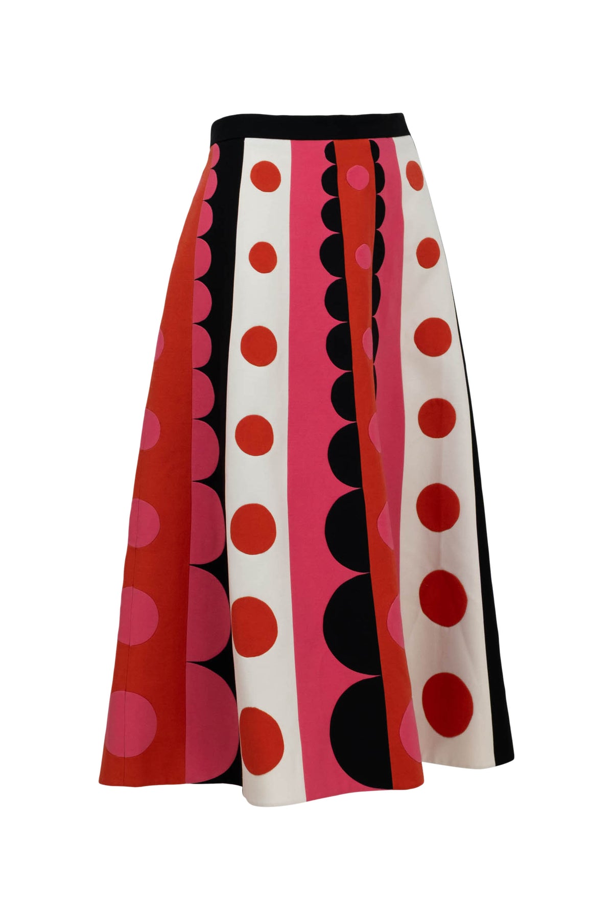 Valentino Pink and Red Scallop Edge Carmen Skirt Size 4 F/W2014