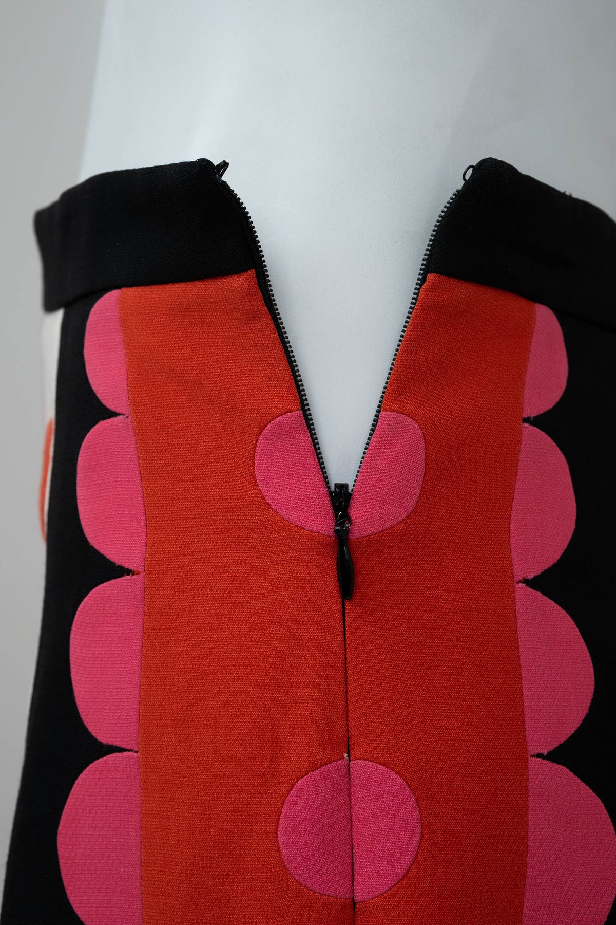 Valentino Pink and Red Scallop Edge Carmen Skirt Size 4 F/W2014