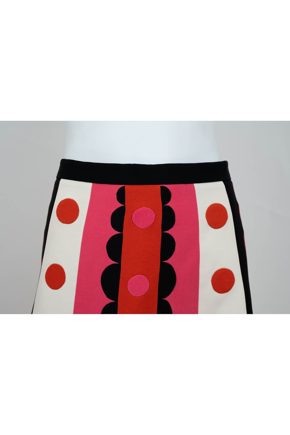 Valentino Pink and Red Scallop Edge Carmen Skirt Size 4 F/W2014