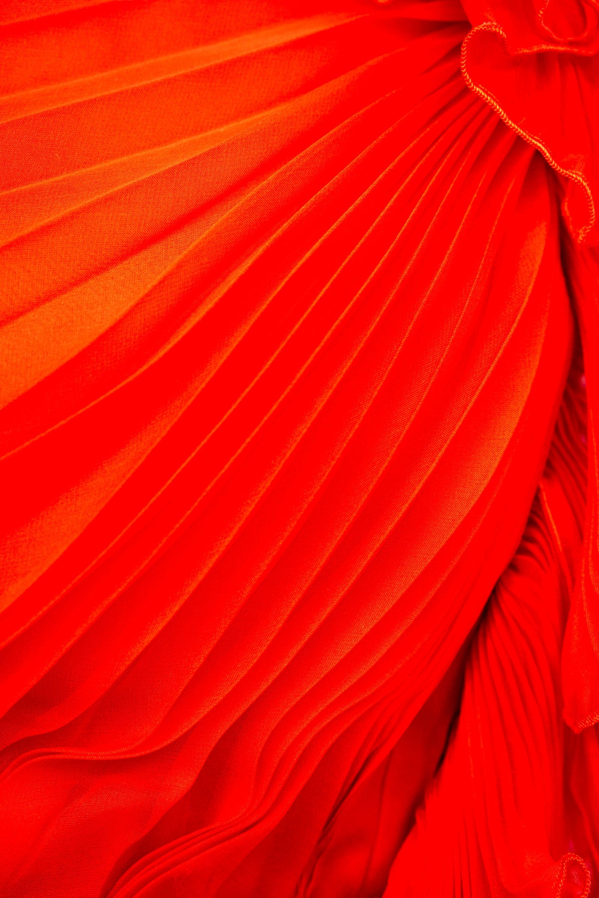 Valentino Red Chiffon Pleated Mini Dress Size 6