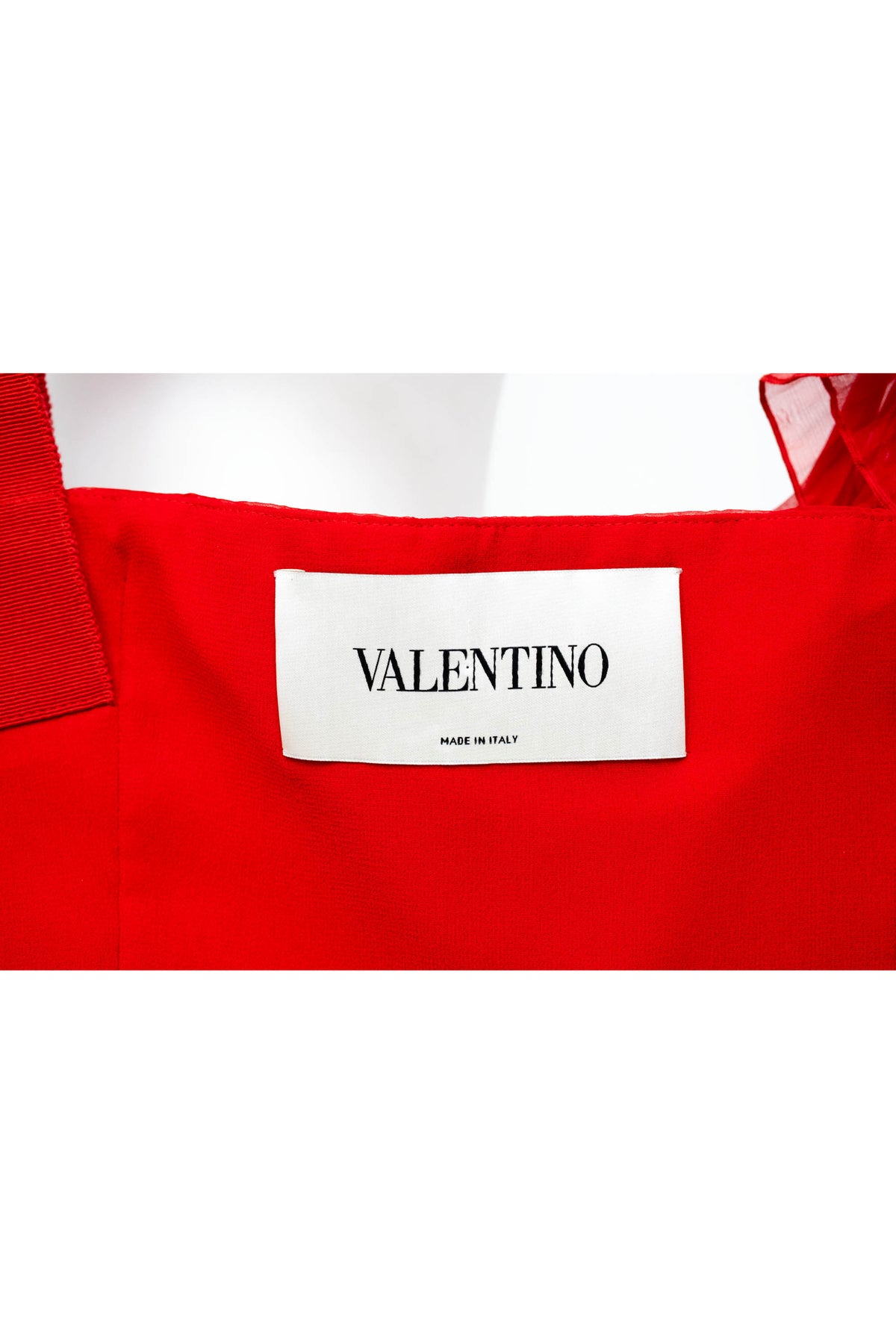 Valentino Red Chiffon Pleated Mini Dress Size 6