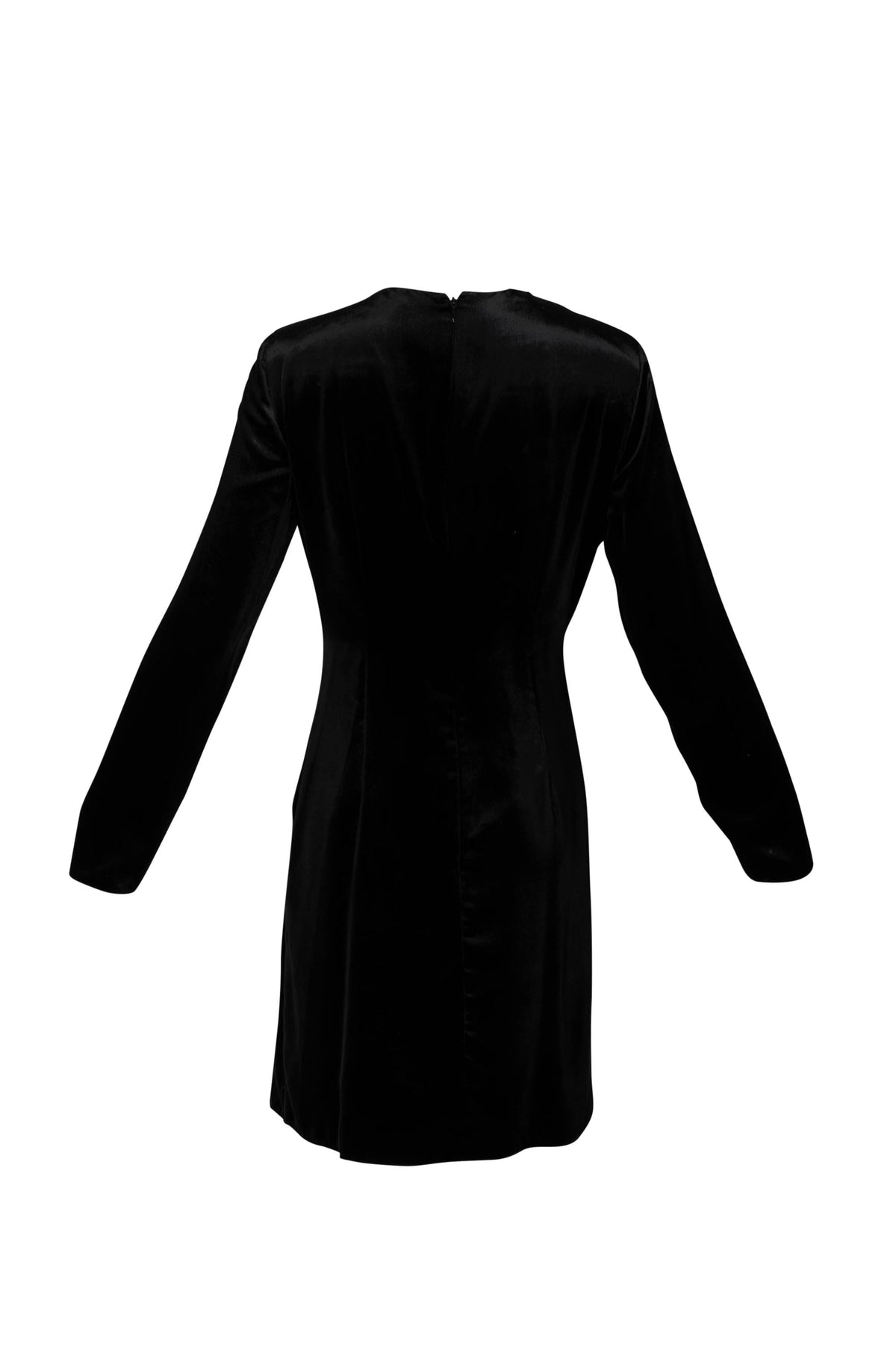 Valentino 1971 Black Velvet Mini Dress With Jewel Snake Dress Size 44/8